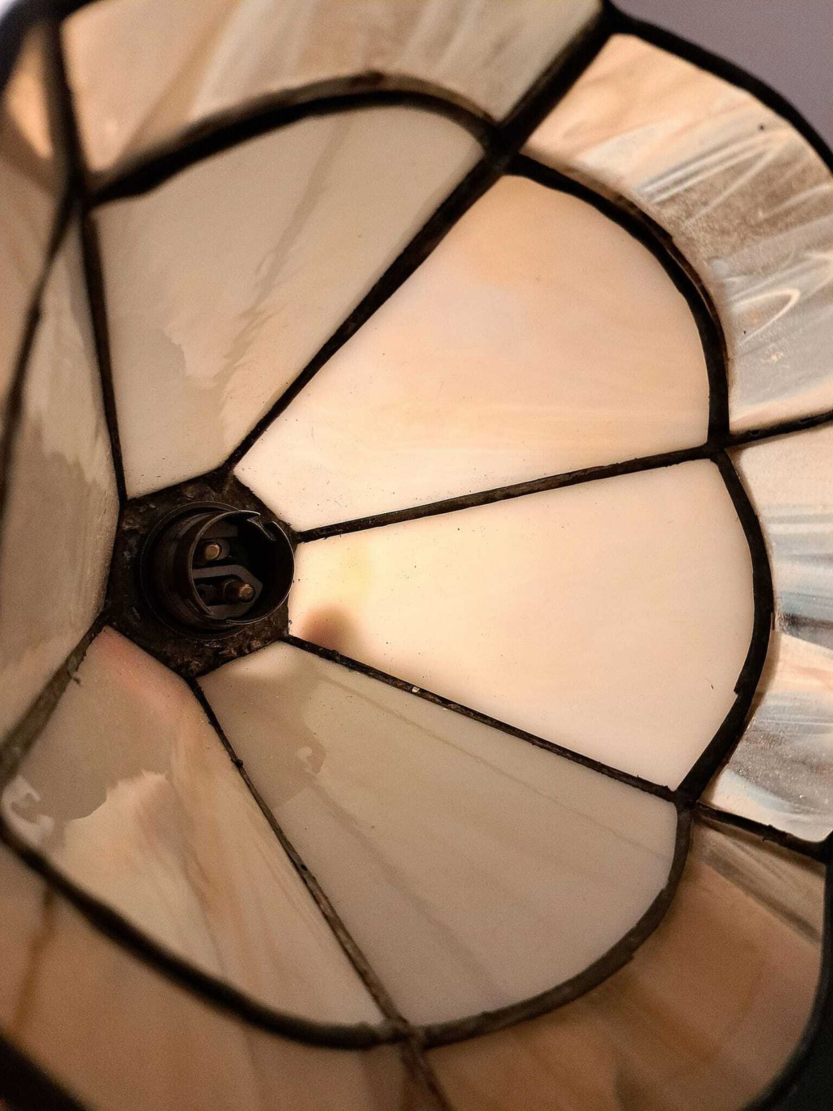 Art Deco Pendant Light In A Brown & Cream Opaline, Original 1930s photo buy