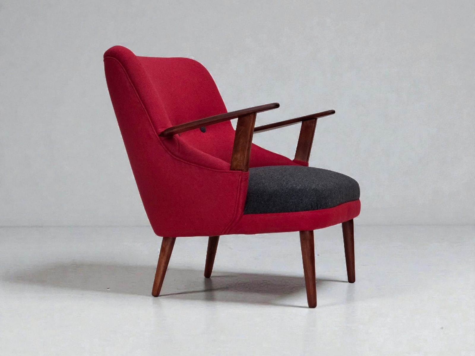 1960s, Danish Designed Armchair, Reupholstered, Furniture Wool.