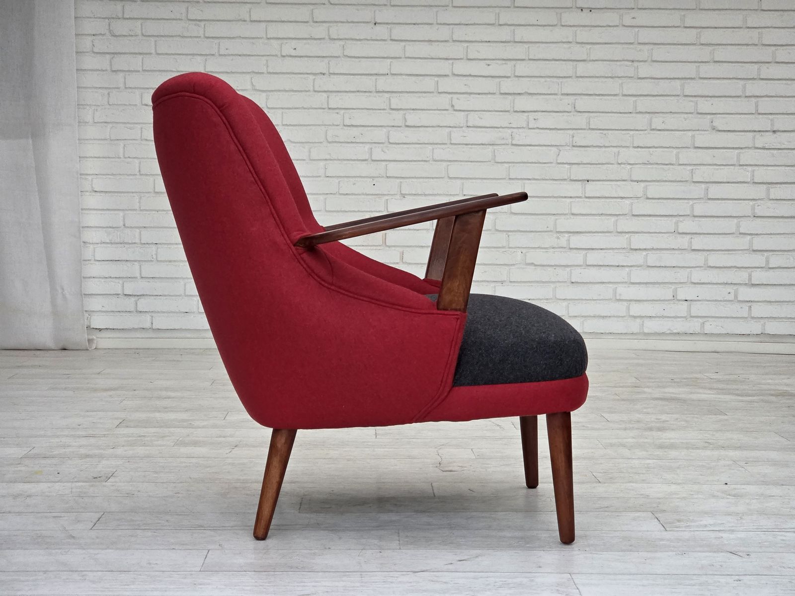 1960s, Danish Designed Armchair, Reupholstered, Furniture Wool. photo vinterior