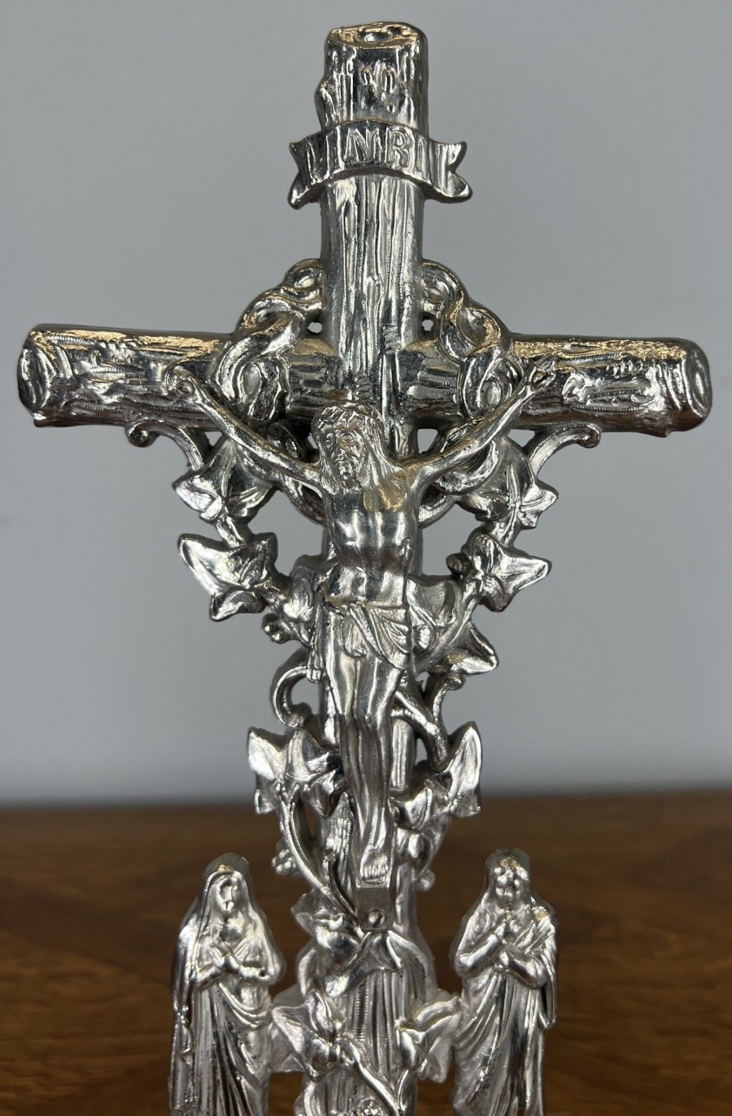 Crucifix Vintage French Style Religious Cross Ornate Base Lot 4651 photo furniture