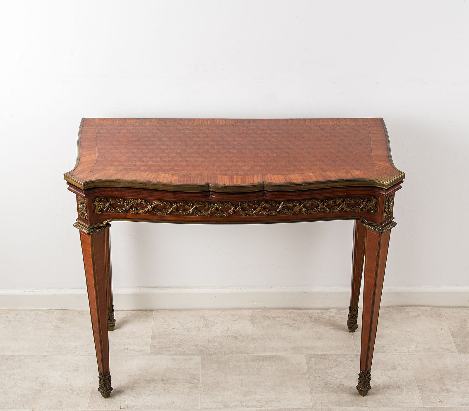 Antique French Maison Mottheau Games Table C.1880   Ormolu, Parquetry Top photo 1650.0
