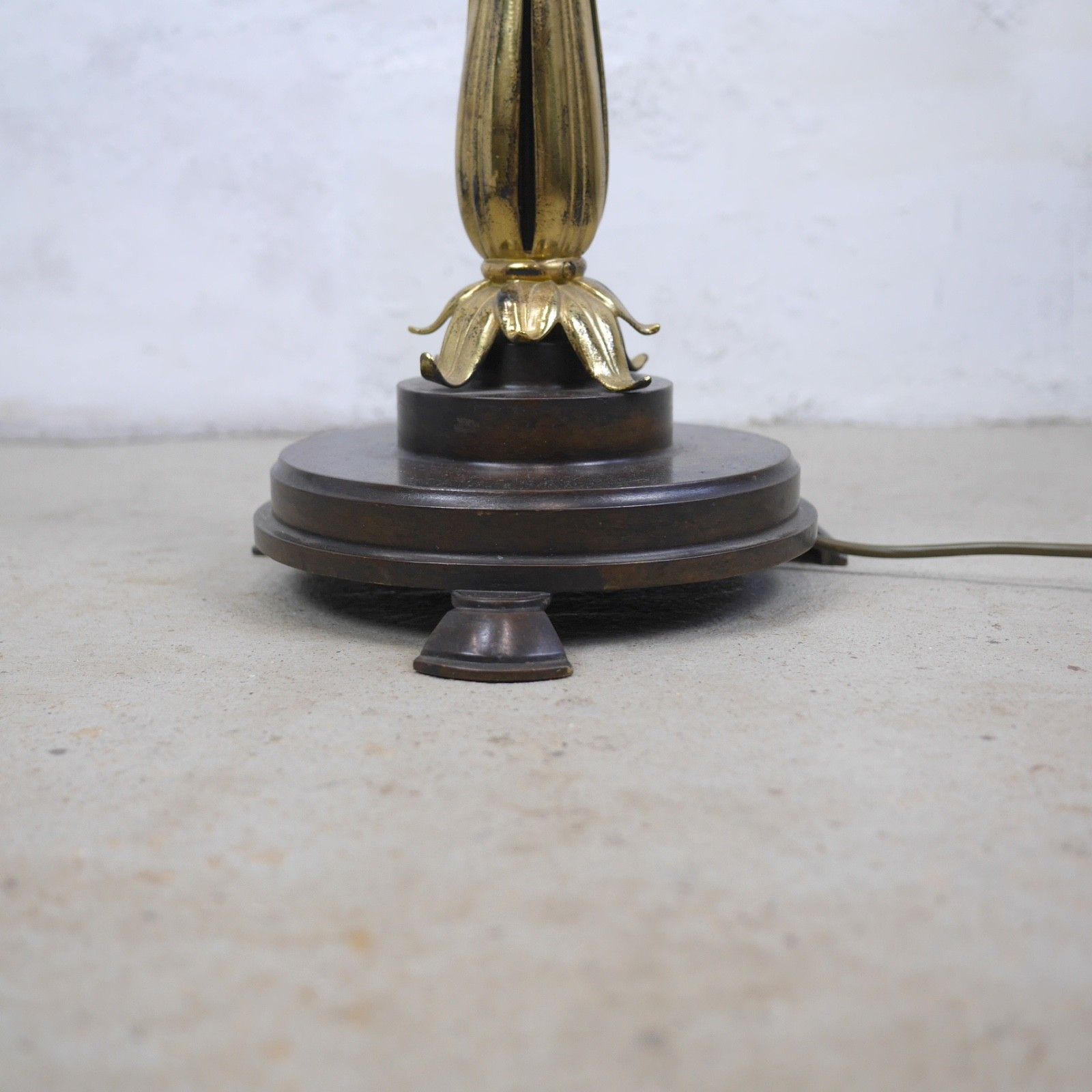 Lighting Vintage Hollywood Regency Brass Bronze Floor Standard Lamp Maison Style #103073 photo