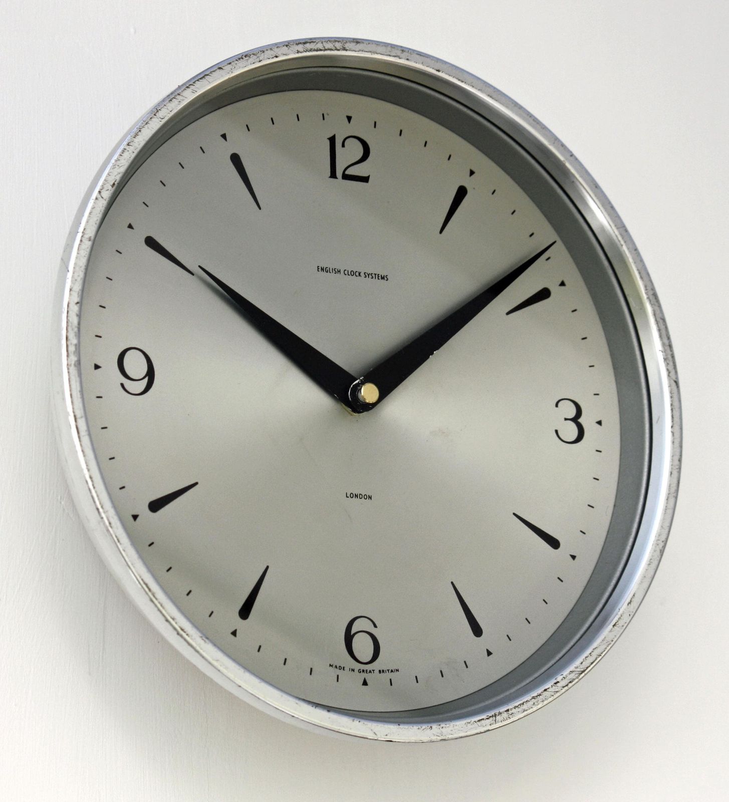 Vintage English Clock Systems Wall Clock   24cm Retro Clock Mid Century Clock Metal Industrial Gift Off The Wall Clocks photo furniture