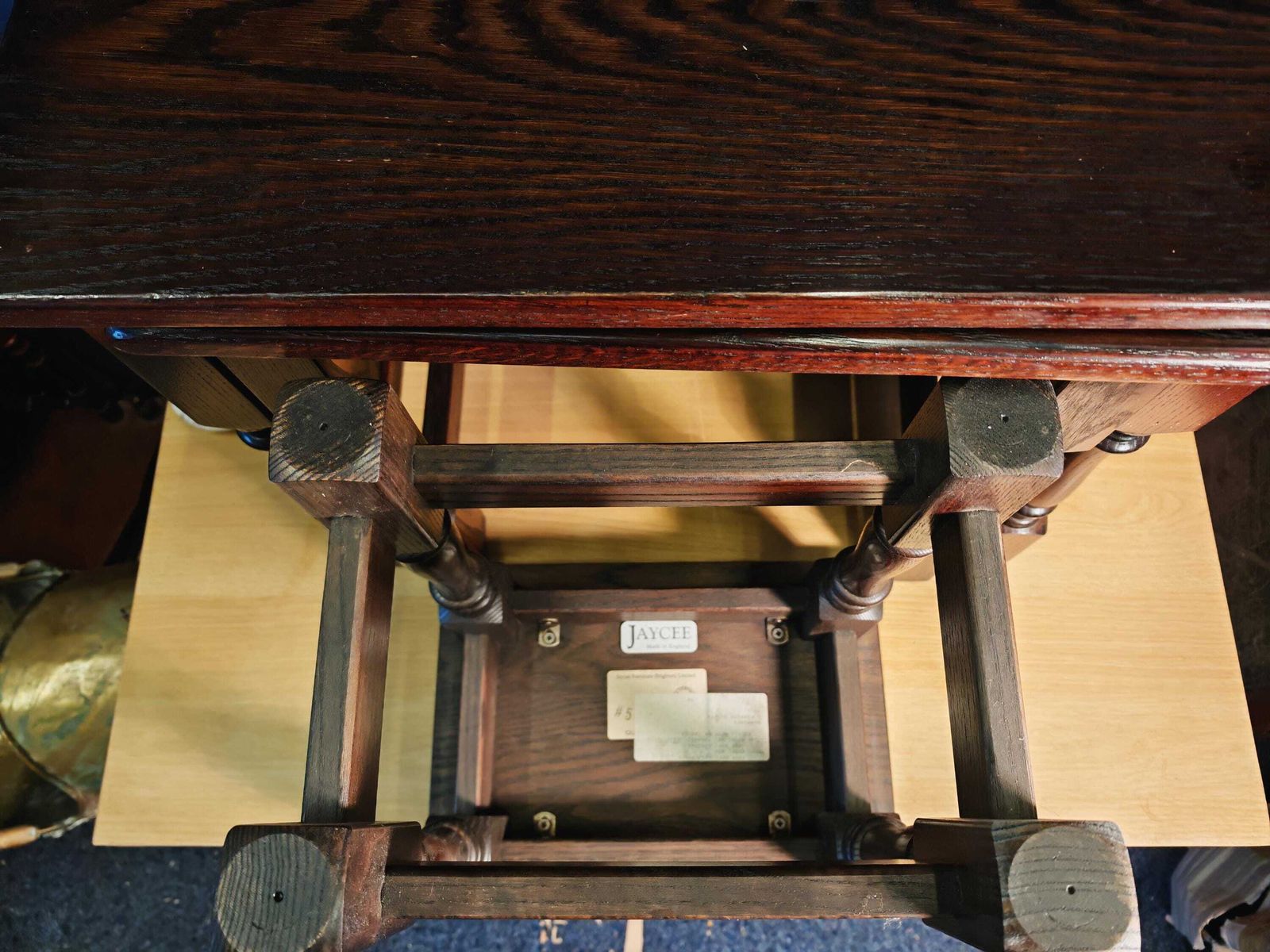 photo buy Vintage Mahogany Effect Interlocking Nest Of Three Tables With Felt Padding Likely 1970s Or 1980s