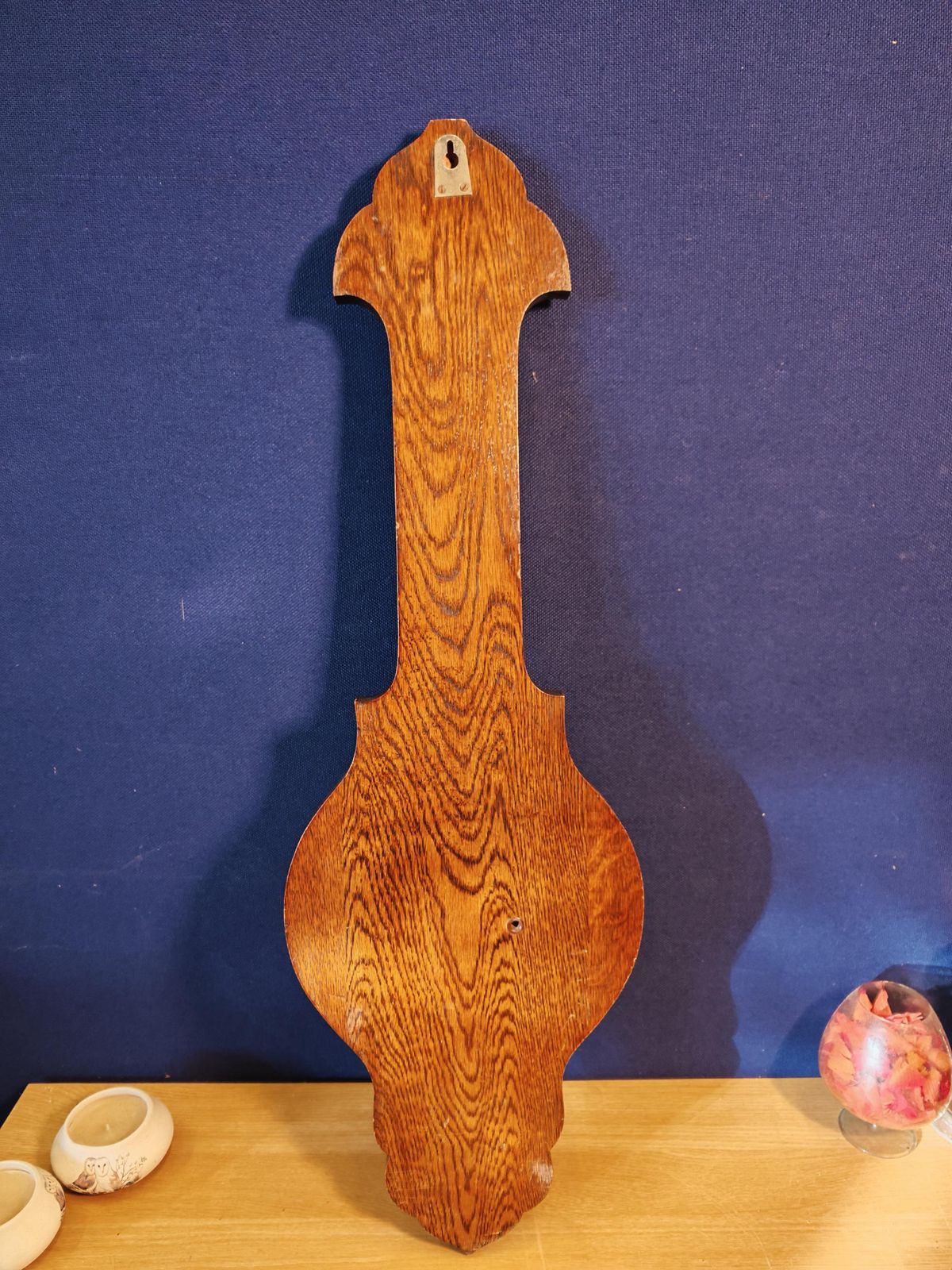 Antique Large Oak Aneroid Wall Barometer, Working. Early Mid 20th Century   Heavy photo vintage