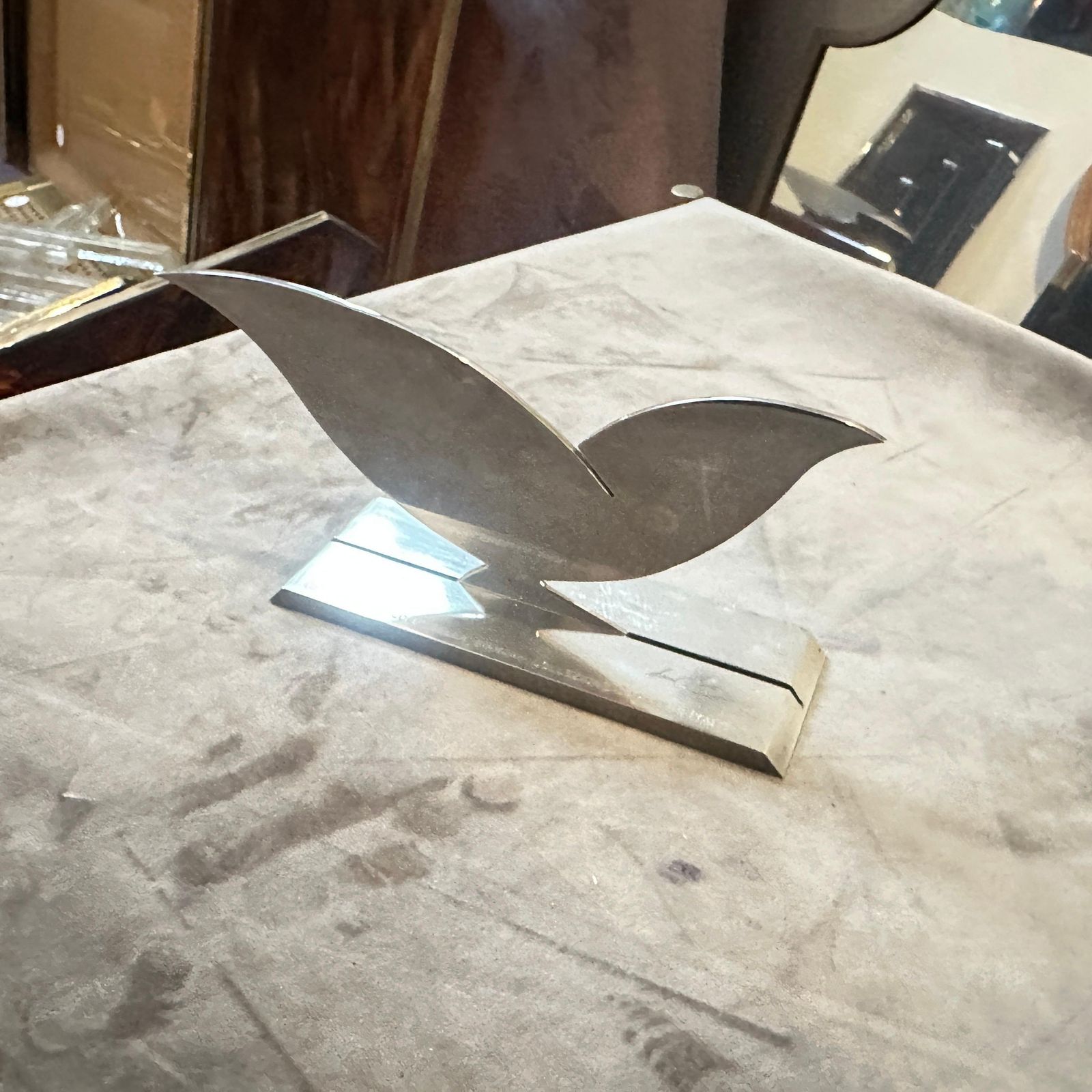 1990s Minimalist Silver Plated Sculpture La Colombella Bianca By Lino Sabattini photo 1200.0