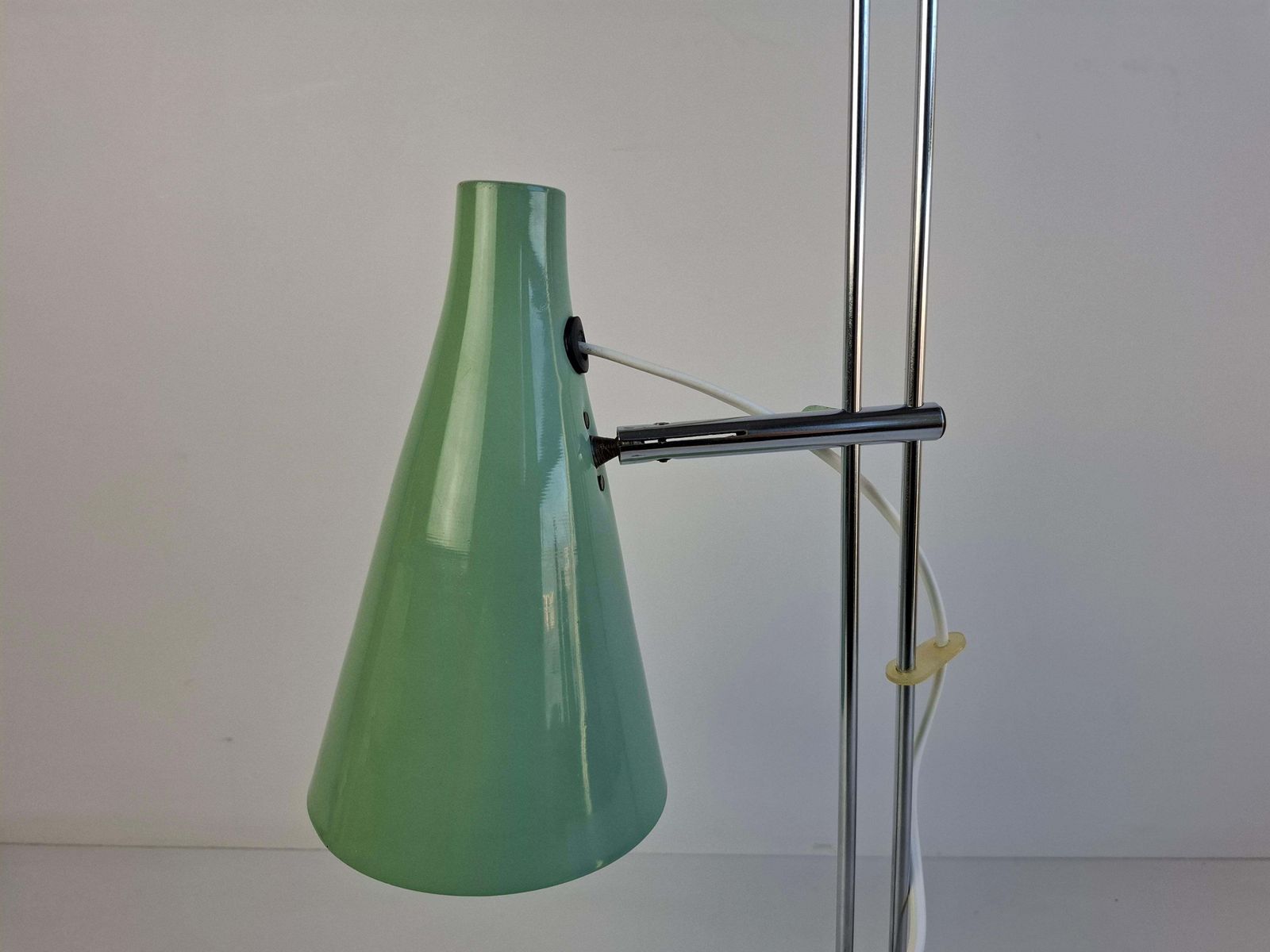 photo buy Josef Hůrka For Lidokov Midcentury Modern Table Lamp In Green Metal And Chrome