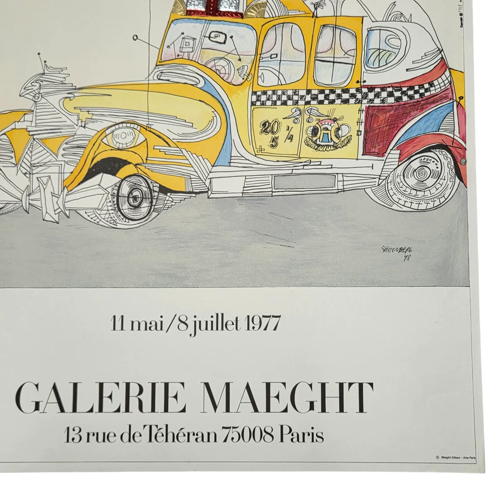 Art Saul Steinberg – Original Lithographic Poster, Galerie Maeght Paris, 1977 photo