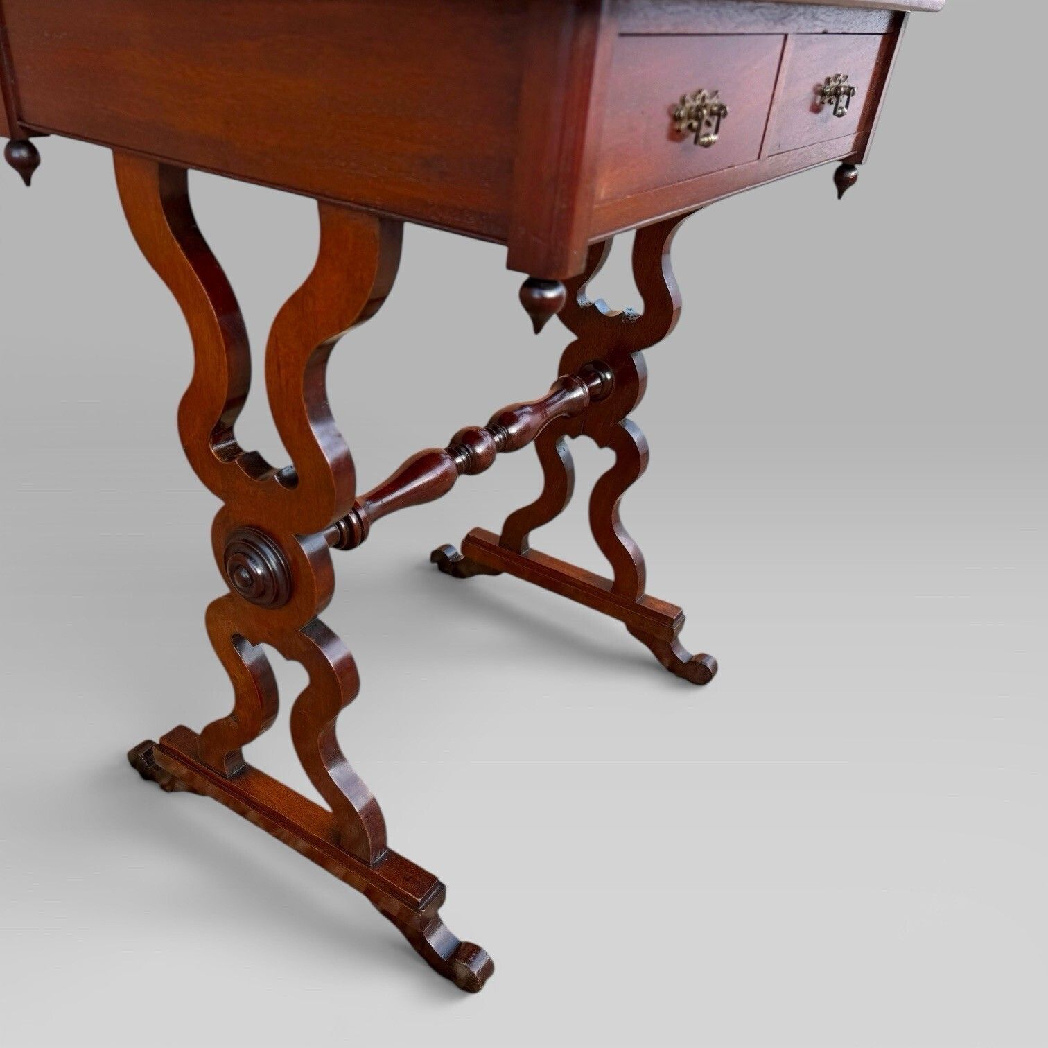 photo for sale Antique Victorian Mahogany Centre Table / Occasional Table With 2 Drawers