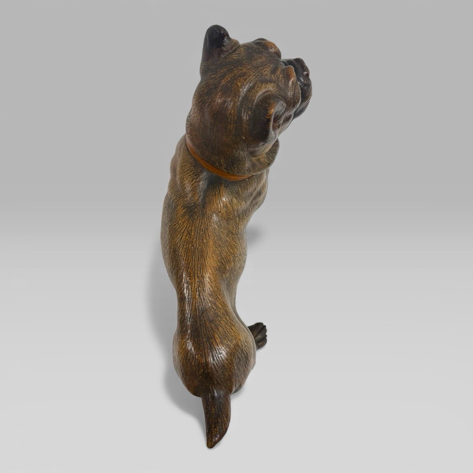 750.0 Antique Austrian Terracotta Life Size Pug Puppy Dog Sculpture photo