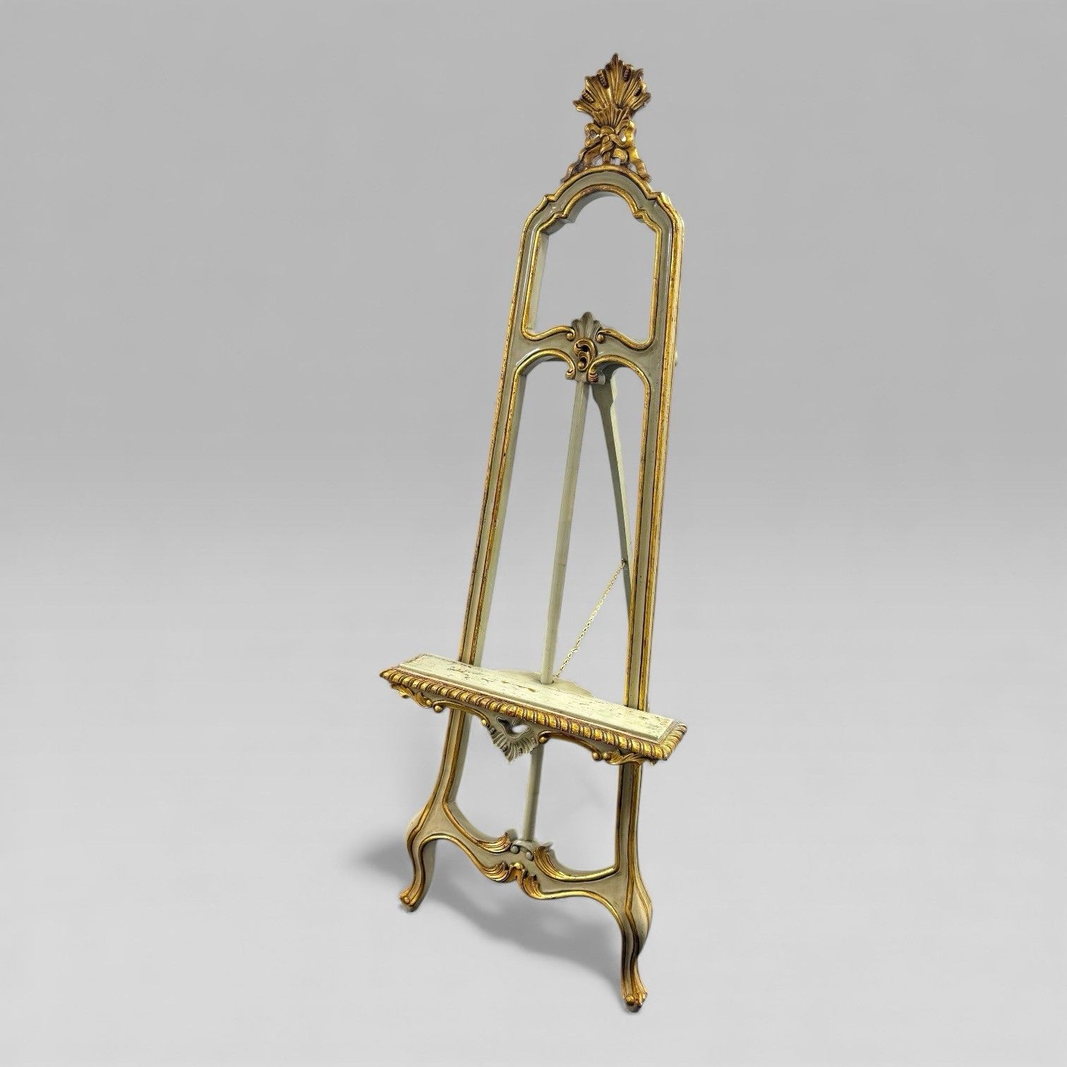 Antique Victorian Painted And Gilt Louis XV Style Artist’s Easel, Film Prop