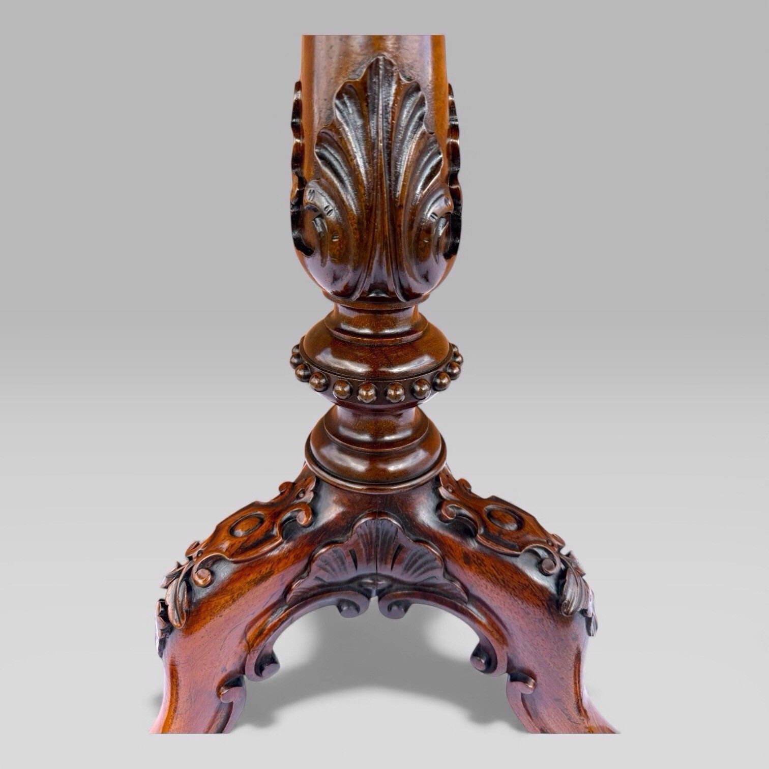 photo vinterior Antique William IV Gillows Carved Rosewood Tilt Top Tripod Table Fire Screen