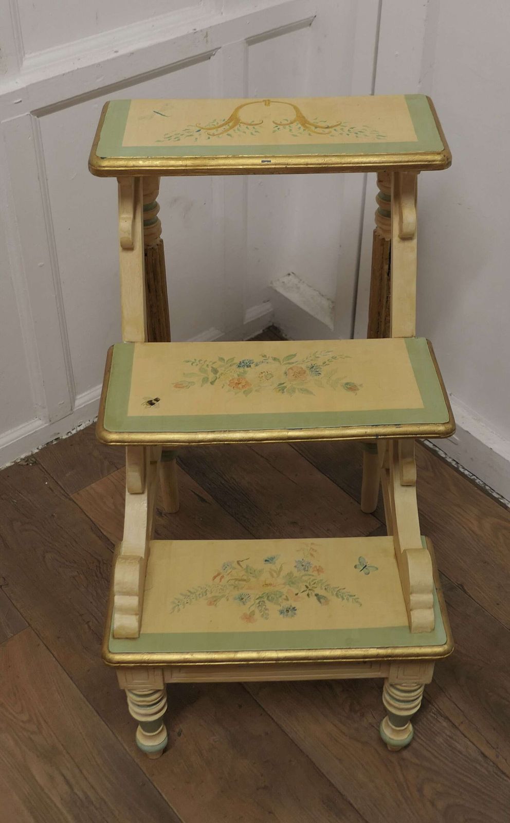 Regency Style Painted Library Steps photo Home Decor