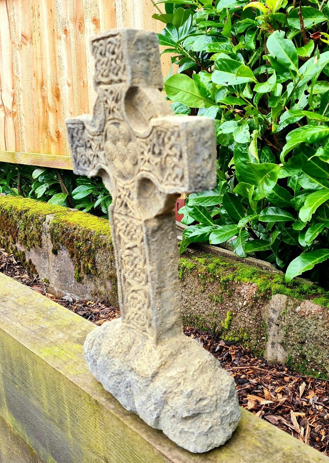 Vintage Style Celtic Cross  Garden Ornament English Stone Delivery Available 0184. photo furniture