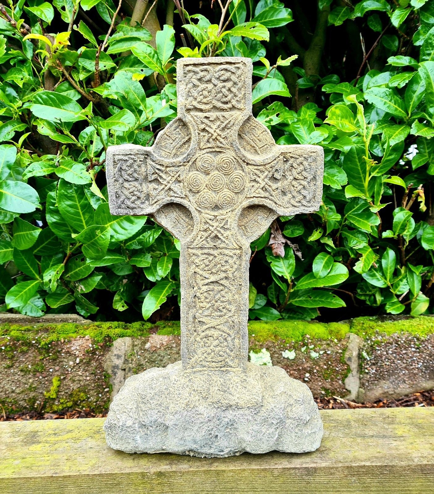 Vintage Style Celtic Cross  Garden Ornament English Stone Delivery Available 0184. photo vintage