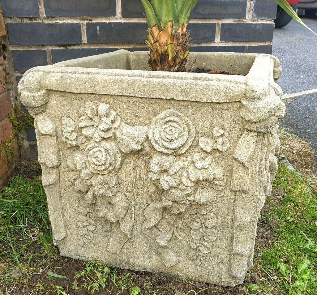 Hadenstone Vintage Style Box Planter Urns English Stone Delivery Available