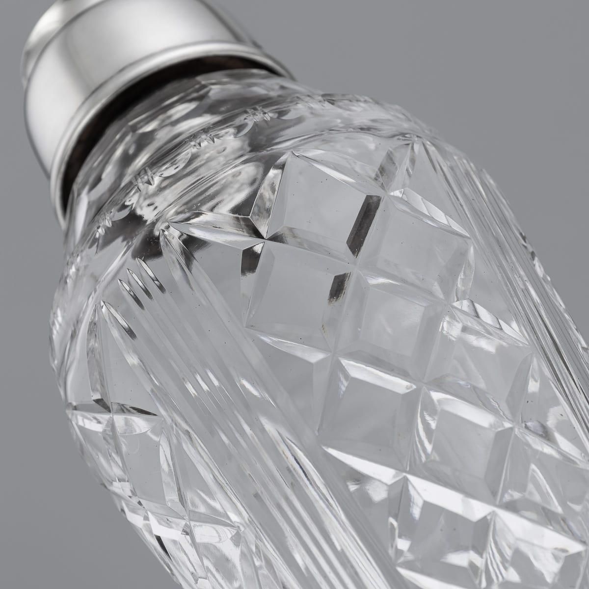 photo buy Mappin & Webb Cocktail Shaker, Solid Silver & Cut Glass, English, 1949