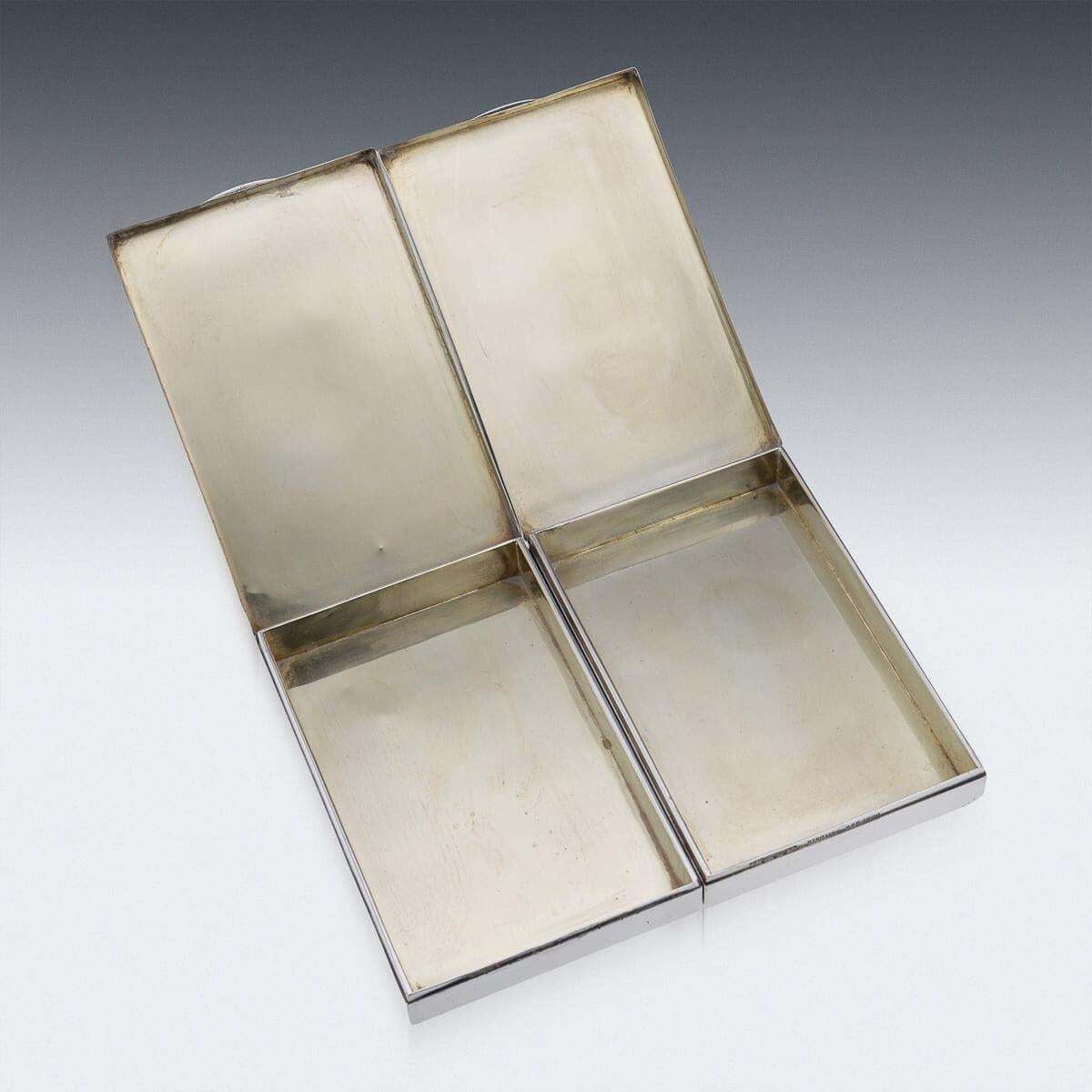 photo furniture Set Of Four American Solid Silver & Enamel Cigarette Boxes By Cartier