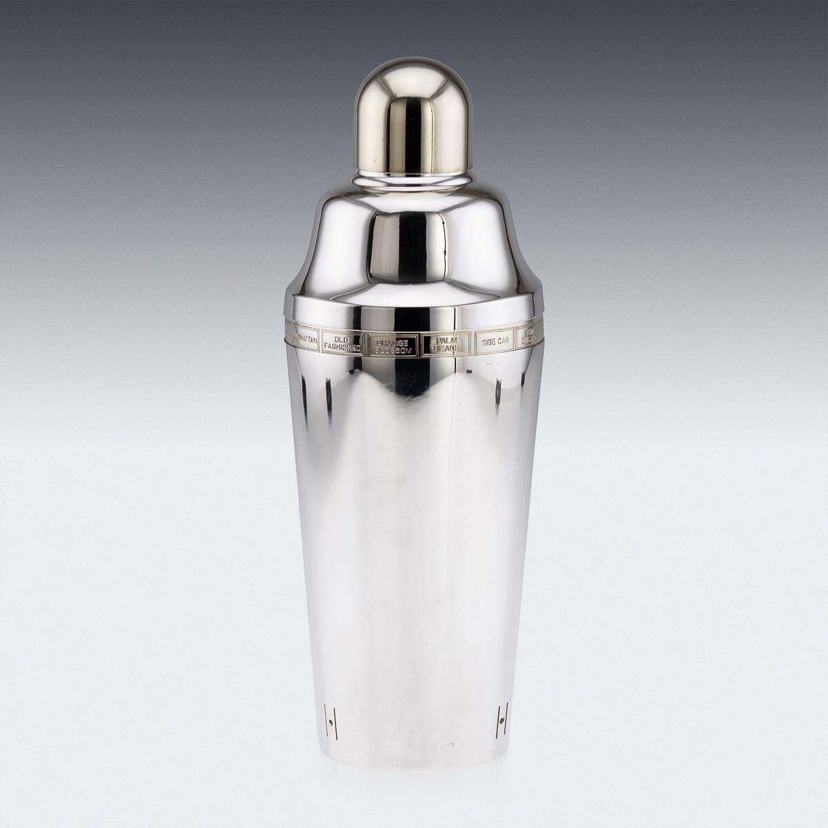 20th Century American Silver Plated "Recipe" Cocktail Shaker By Napier C.1930 photo Home Decor