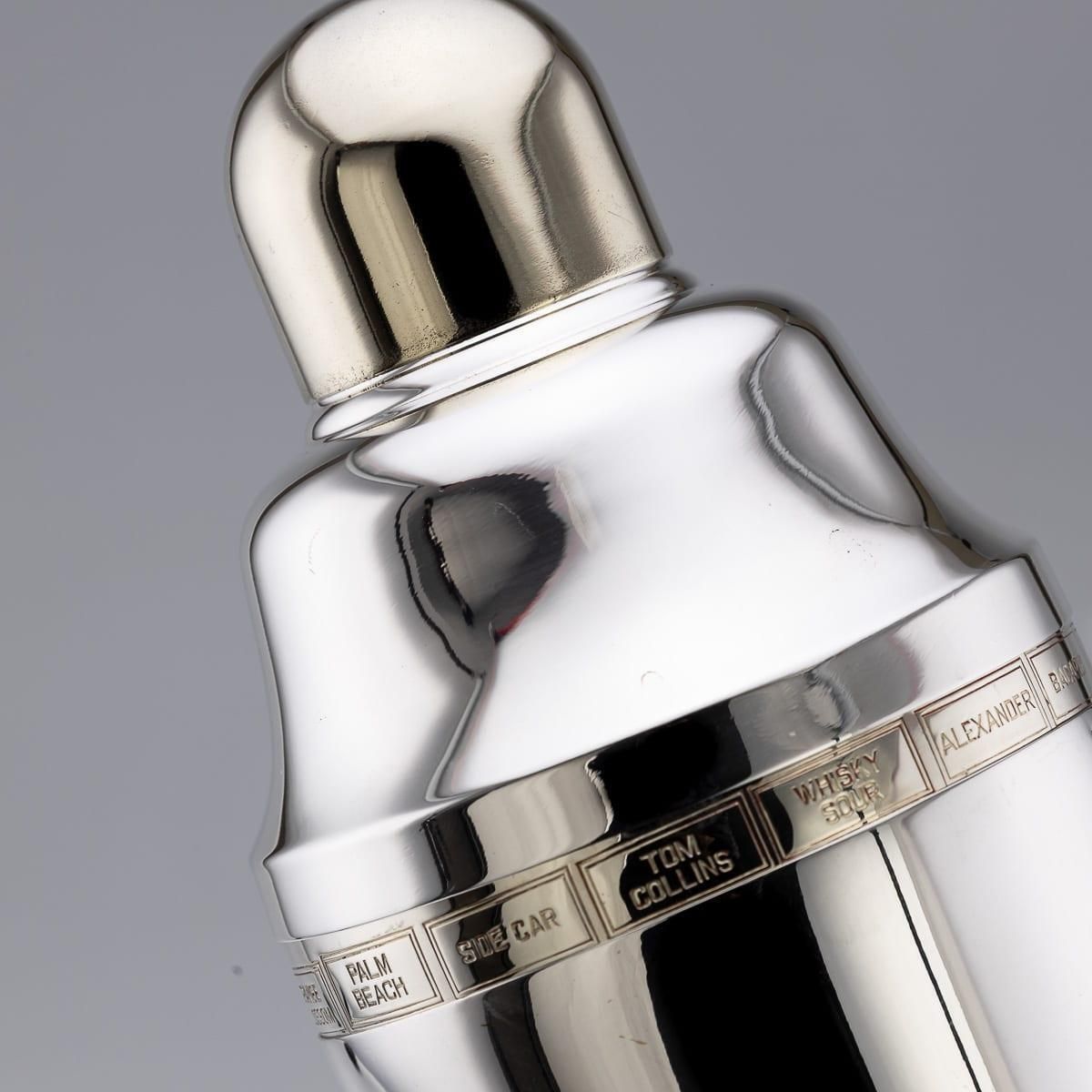 Home Decor 20th Century American Silver Plated "Recipe" Cocktail Shaker By Napier C.1930 photo