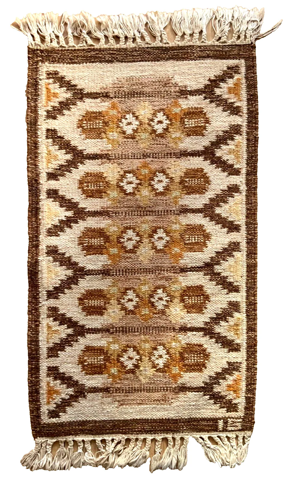 Flatweave Rug Ingegerd Silow, Swedish, Rollakan, Small, Original, Vintage  1960s photo furniture