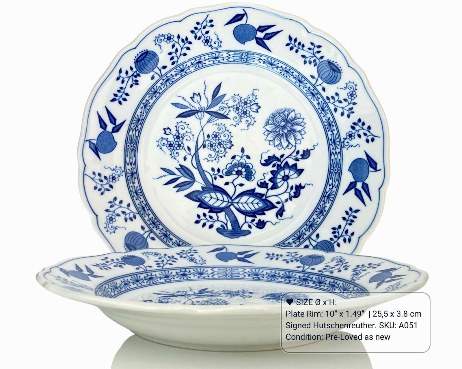 Blue Onion Plates | 18 Pcs Blue And White Dinner Service | (3 Sizes For 6 People) photo 317.0
