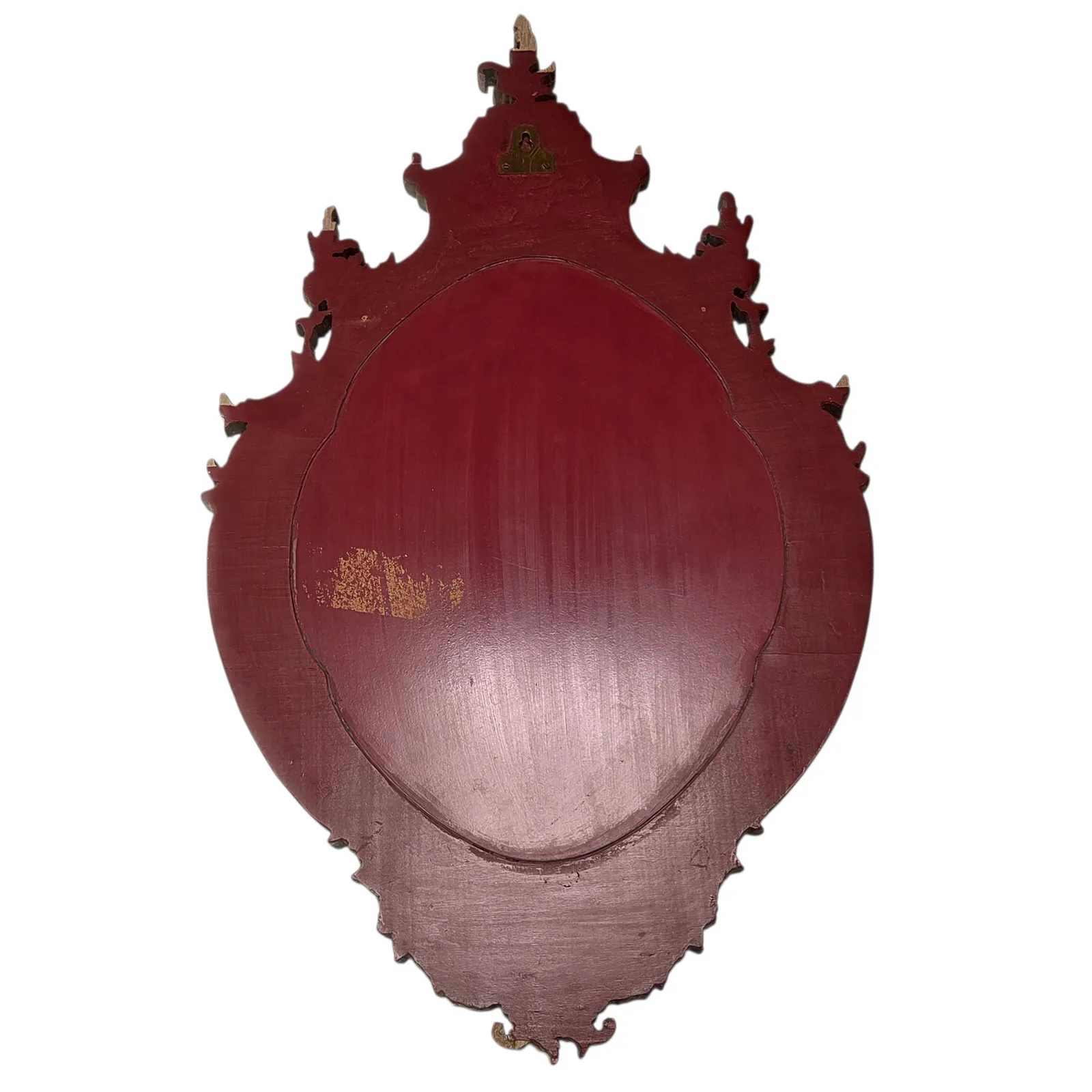 Miroir en bois sculpté peint à la main, verre biseauté, vers 1940 photo furniture