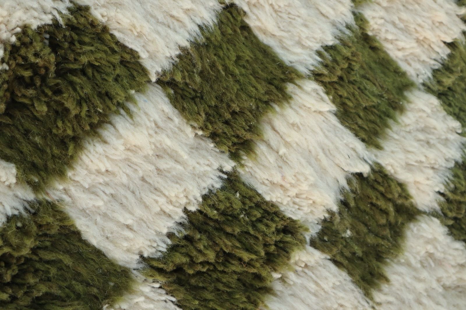 photo for sale Handwoven Beni Ourain Rug – Green & Ivory Checkerboard | 250 × 150 Cm | Custom Sizes Available
