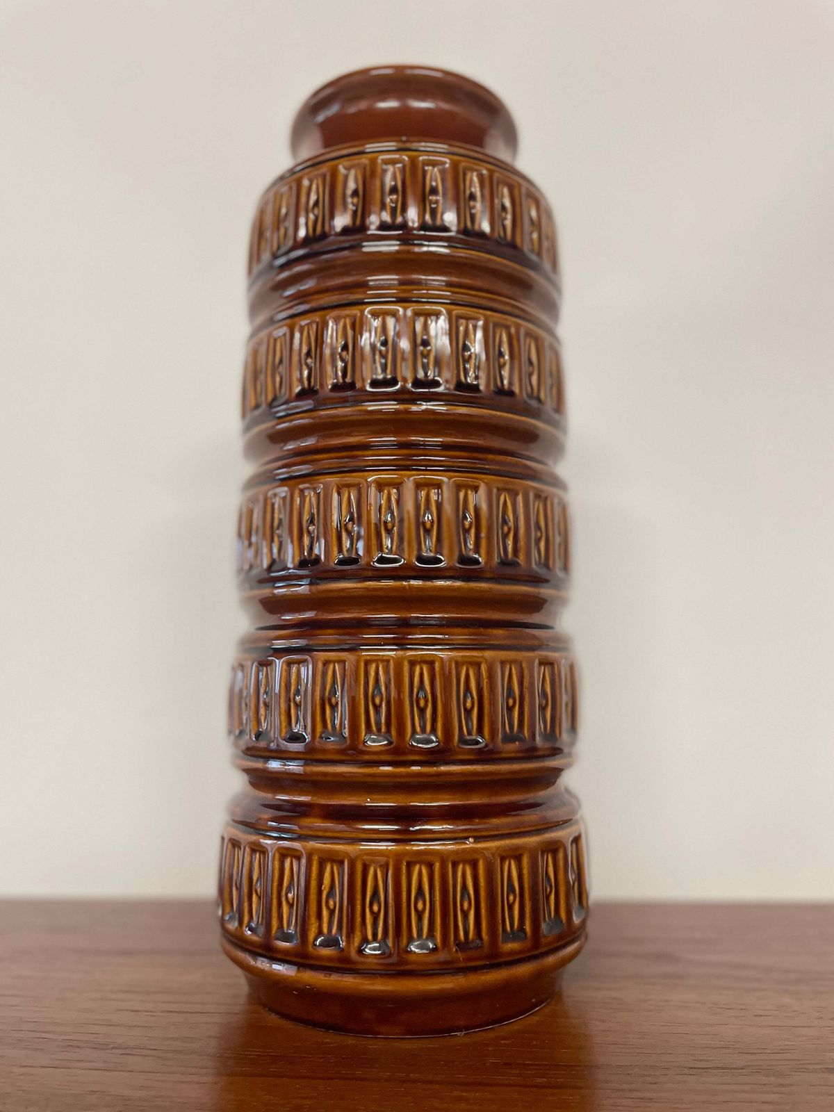 Large Mid Century West German Brown Vase | W. Germany 268 40 | 40cm