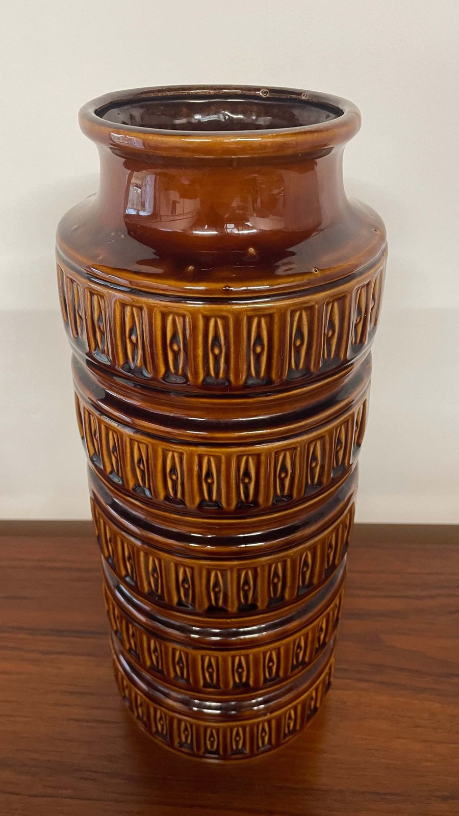 Large Mid Century West German Brown Vase | W. Germany 268 40 | 40cm photo vinterior