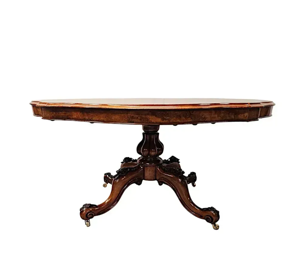 A Gorgeous Irish 19th Century Fully Restored Centre Or Dining Table In The Manner Of Strahan photo vintage
