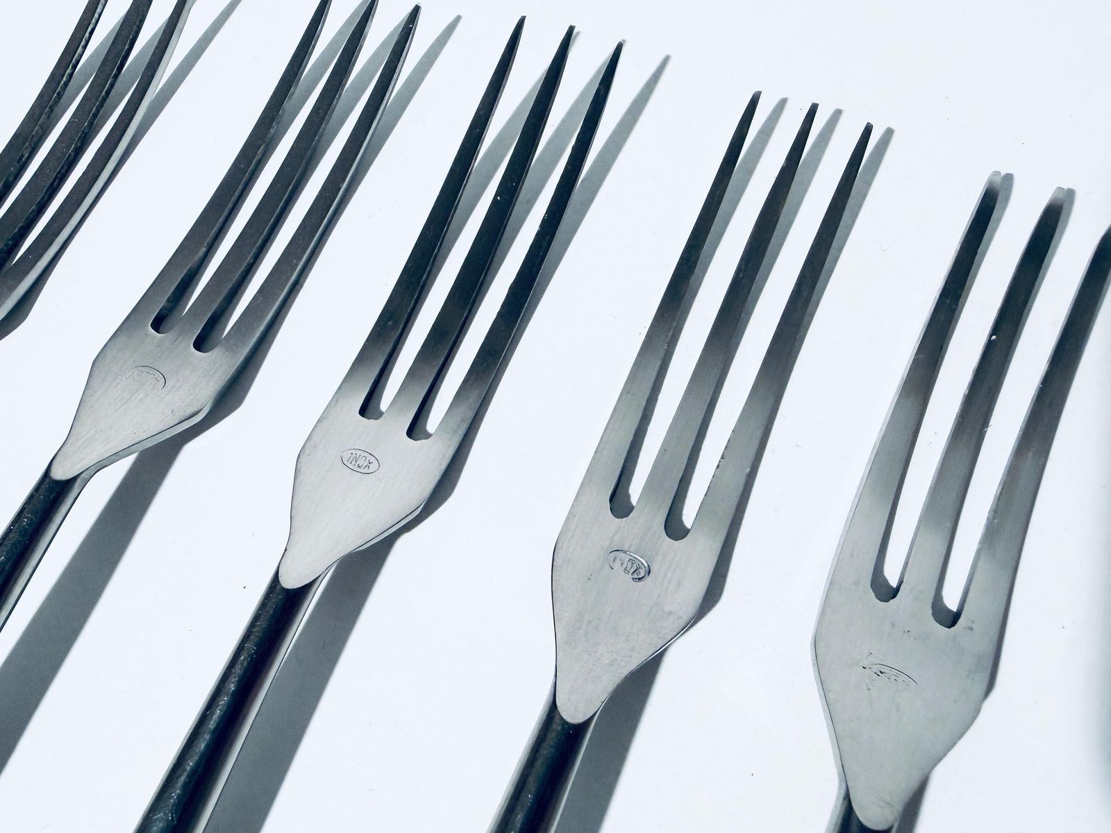 Vintage Bamboo Fondue Fork Set Inox / 1960s Mcm Mid Century Christmas New Years Design photo for sale