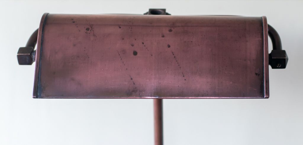 Large Art Deco Copper Adjustable Bankers Lamp photo for sale