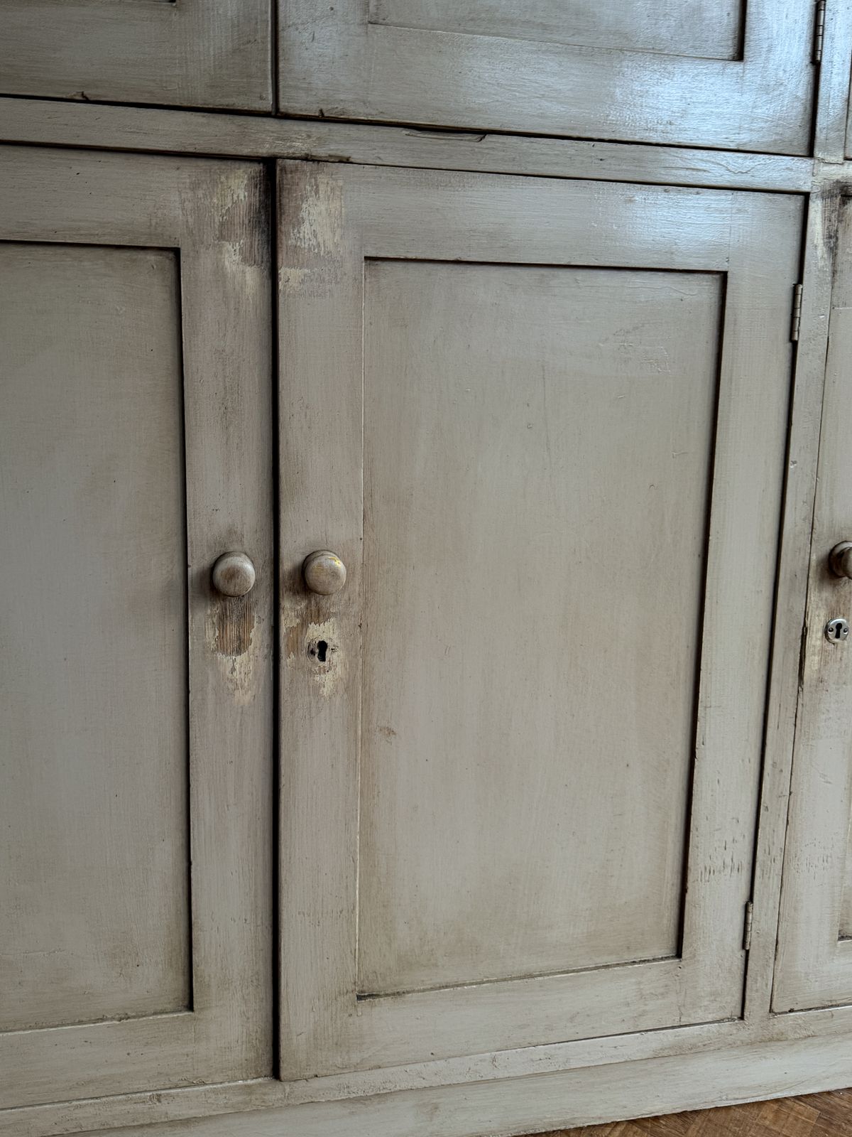 19th Century English Painted Pine Housekeepers Cupboard / Dresser / Larder photo buy
