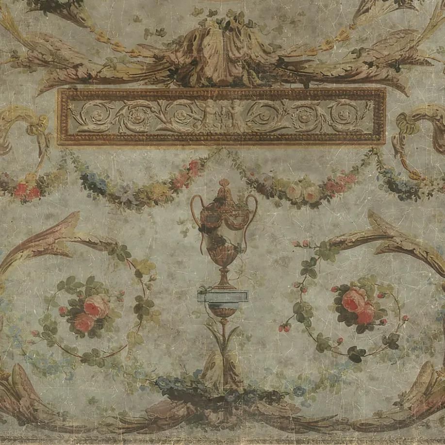 Vintage Style Panoramic Decorative Panel Mounted On Canvas, 19th Century photo 2680.0