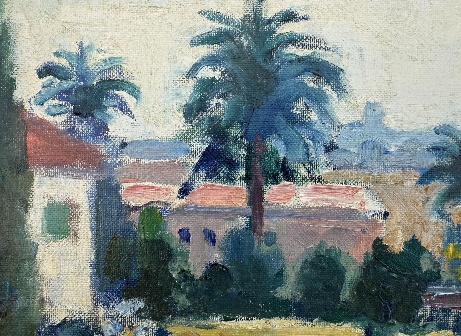 Rafael Duran Benet Landscape With Palm Trees Spain Oil Painting C.1980 photo 450.0