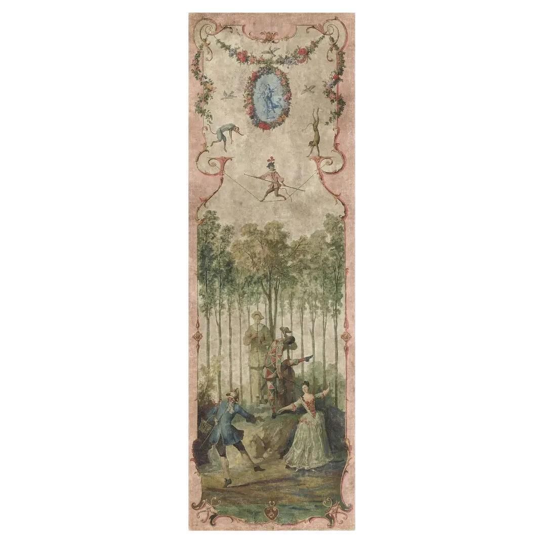 Panoramic Mural Painting On Canvas In An Antique Style, Inspired By The 19th Century