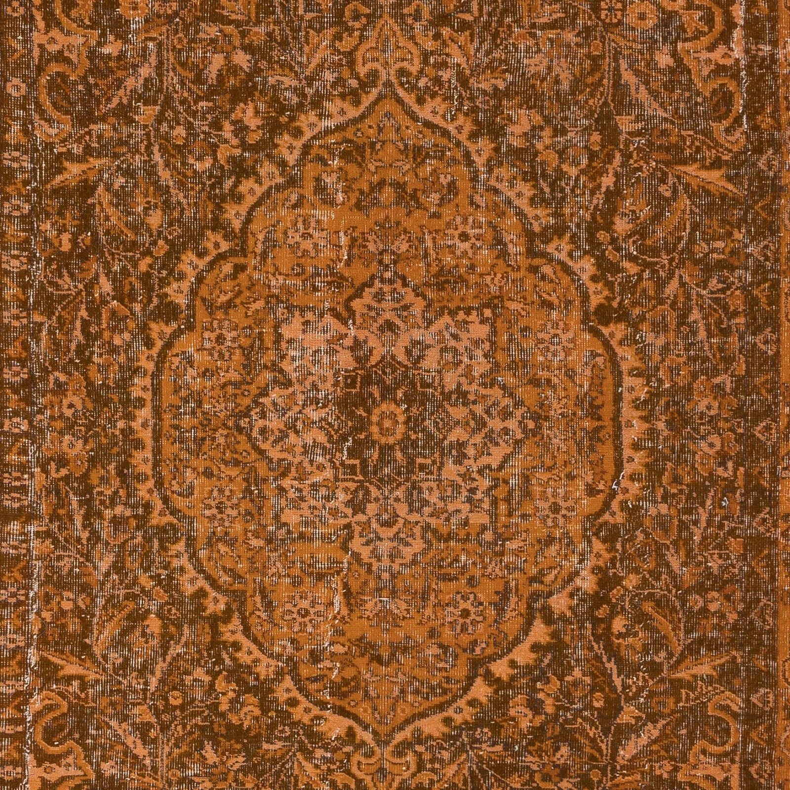 6.3x9.7 Ft Handmade Turkish Area Rug In Burnt Orange, Ideal For Modern Interiors photo 524.0