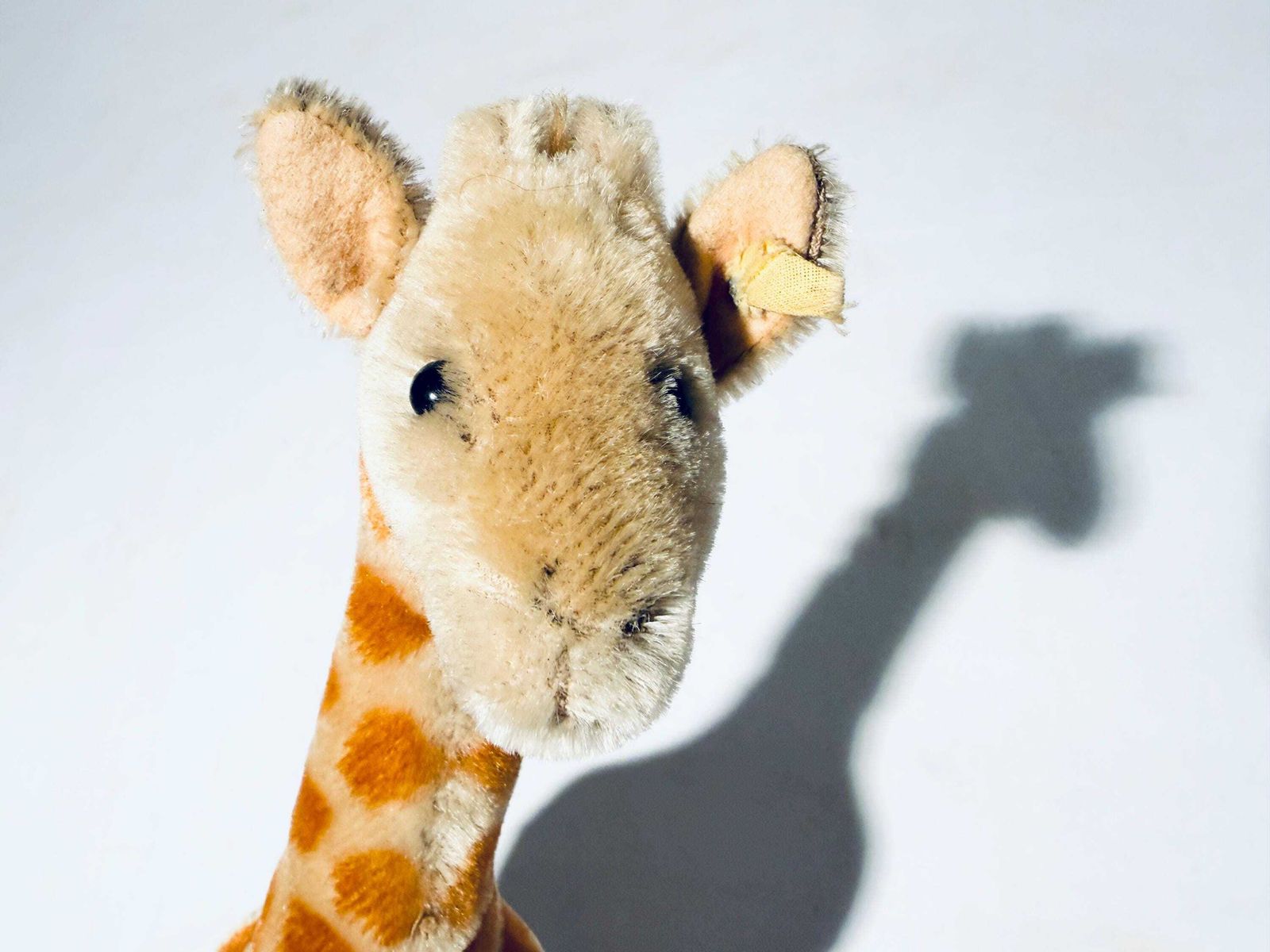 Vintage Steiff Giraffe Stuffed Toy Mohair With Button And Flag / 1960s photo for sale