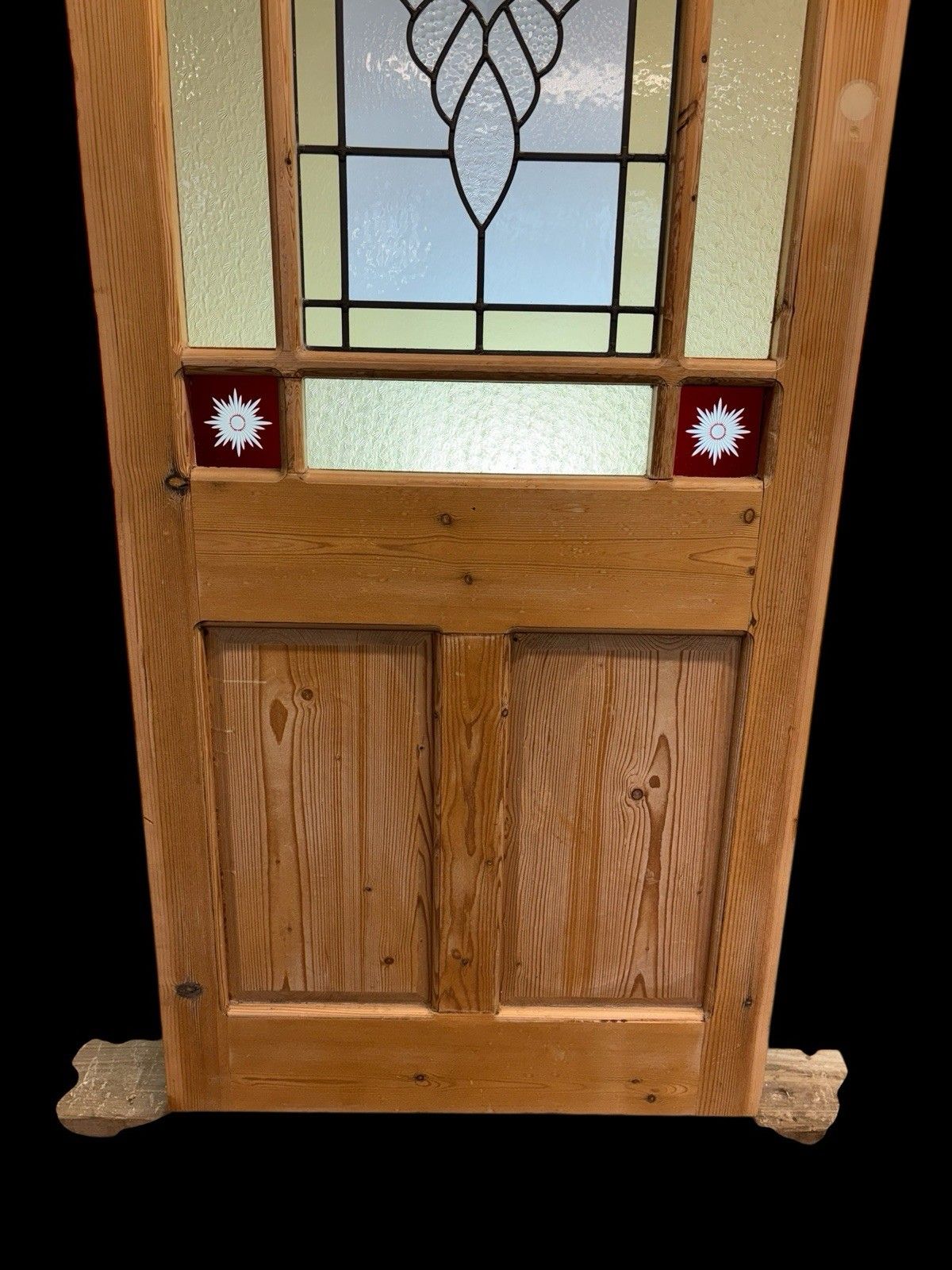 Victorian Stained Glass Front Door Period Reclaimed Old Antique Wooden Refurb photo vinterior
