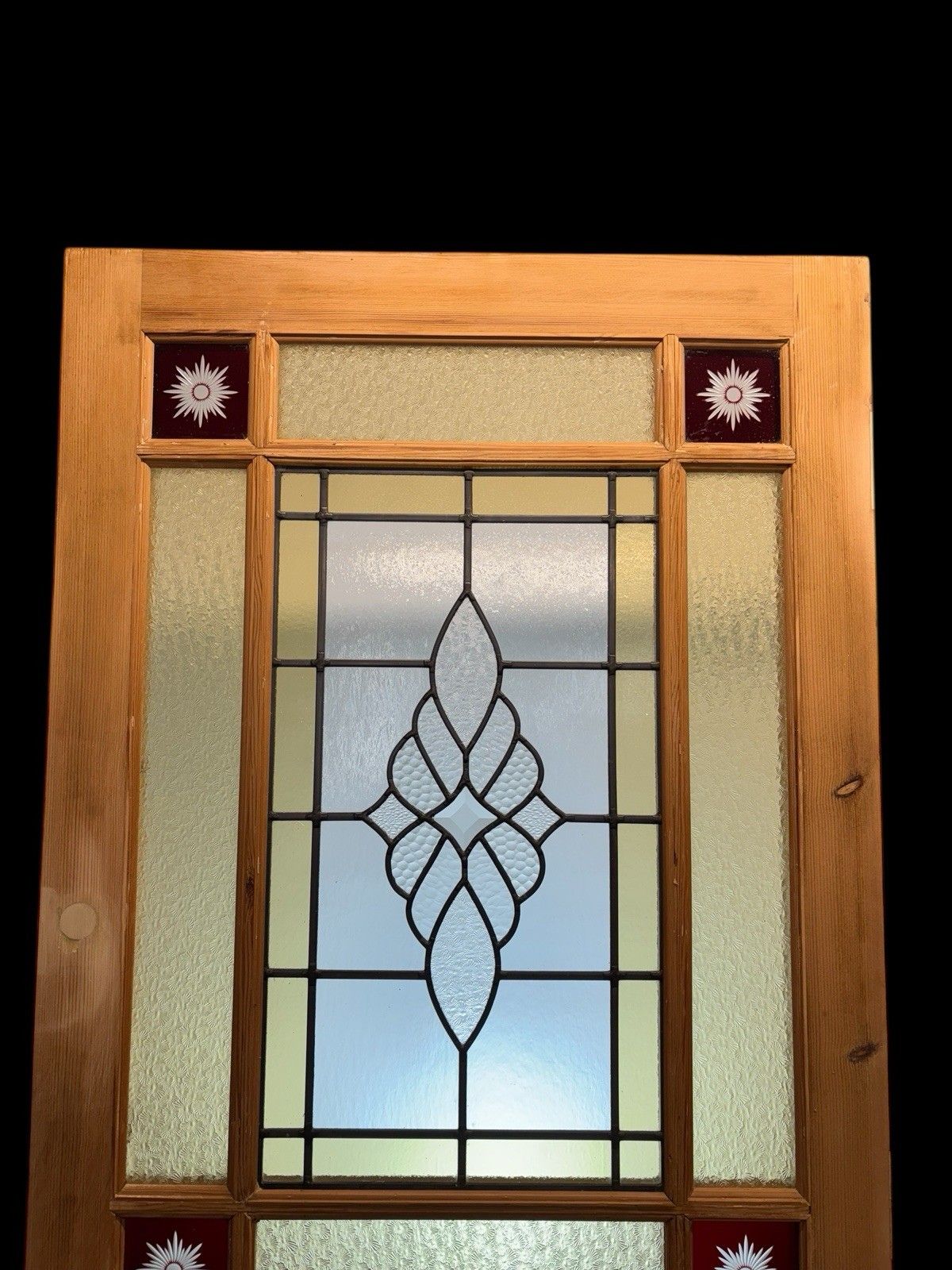Victorian Stained Glass Front Door Period Reclaimed Old Antique Wooden Refurb photo vintage