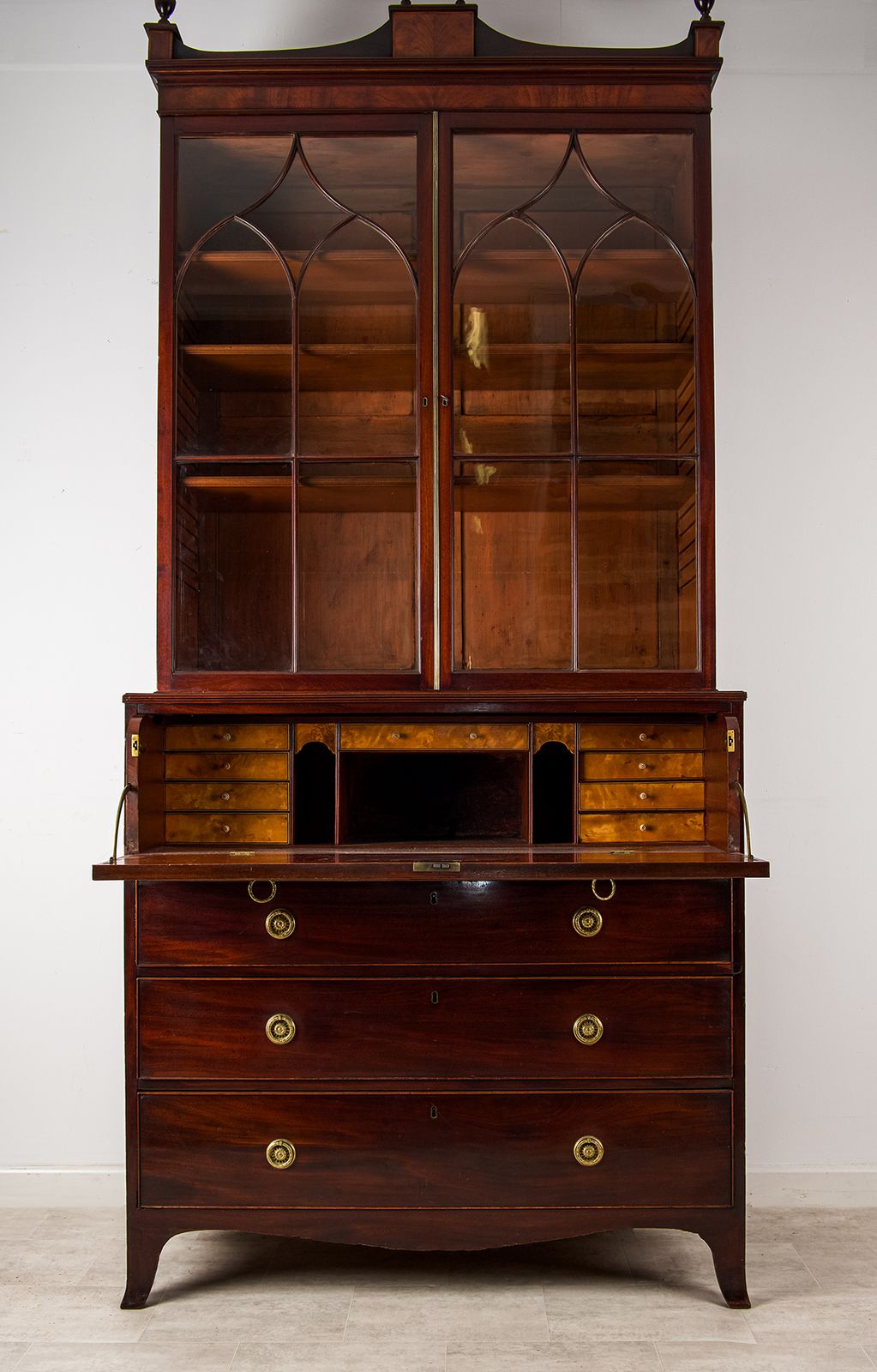 Early 19th Century Georgian Mahogany Secretaire Bookcase photo Furniture