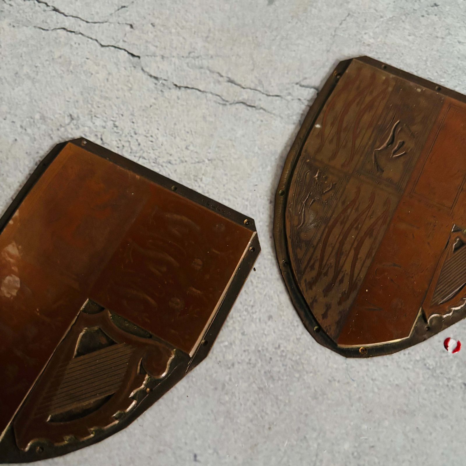 photo for sale Antique Etched Copper Royal Shield Printing Plates