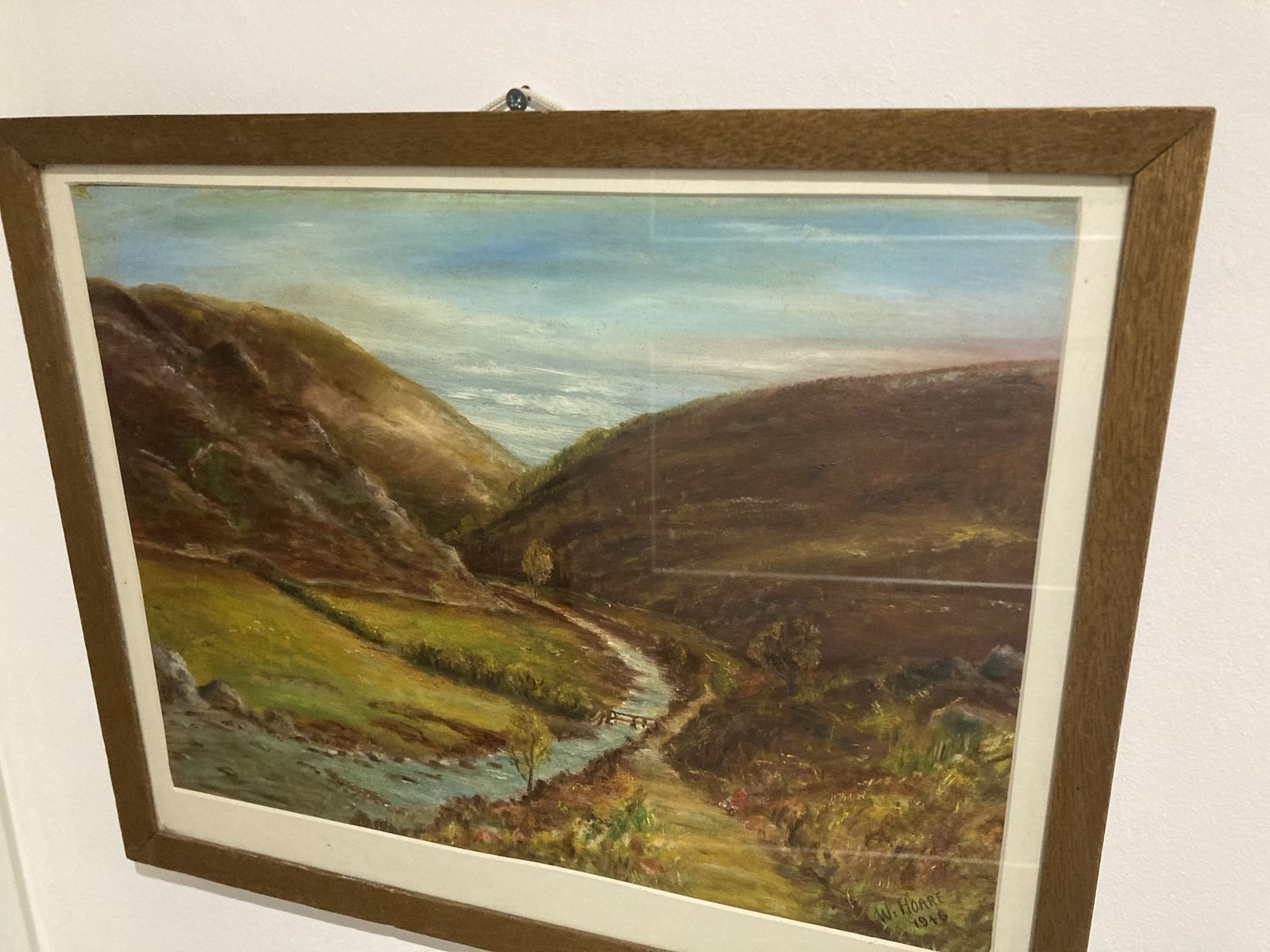 1946 Oil Painting Of Doone Valley , Exmoor photo Art