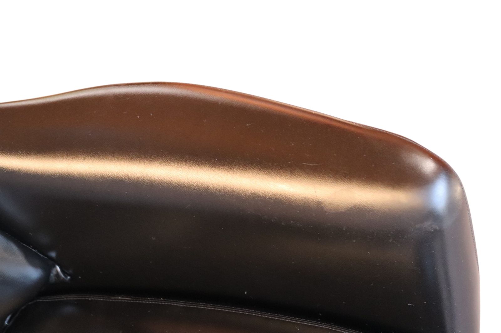 Mid Century Black Faux Leather Egg Chair Swivel Armchair photo vintage