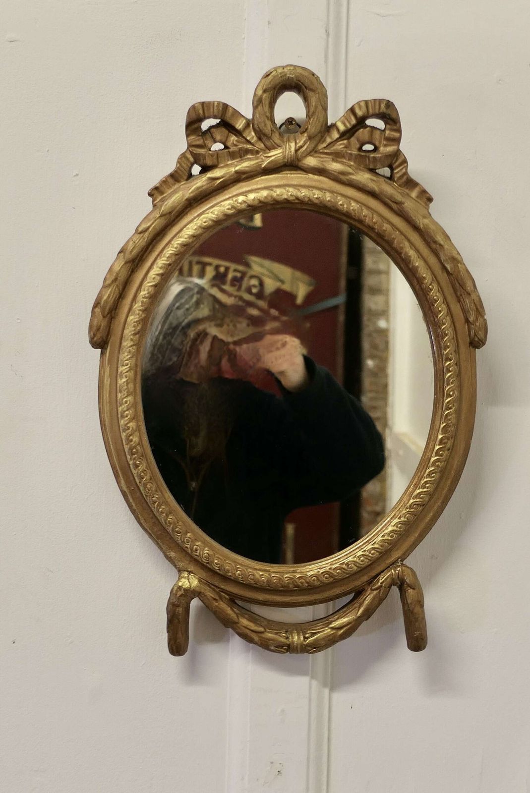 Decorative Gilt Oval Mirror photo furniture