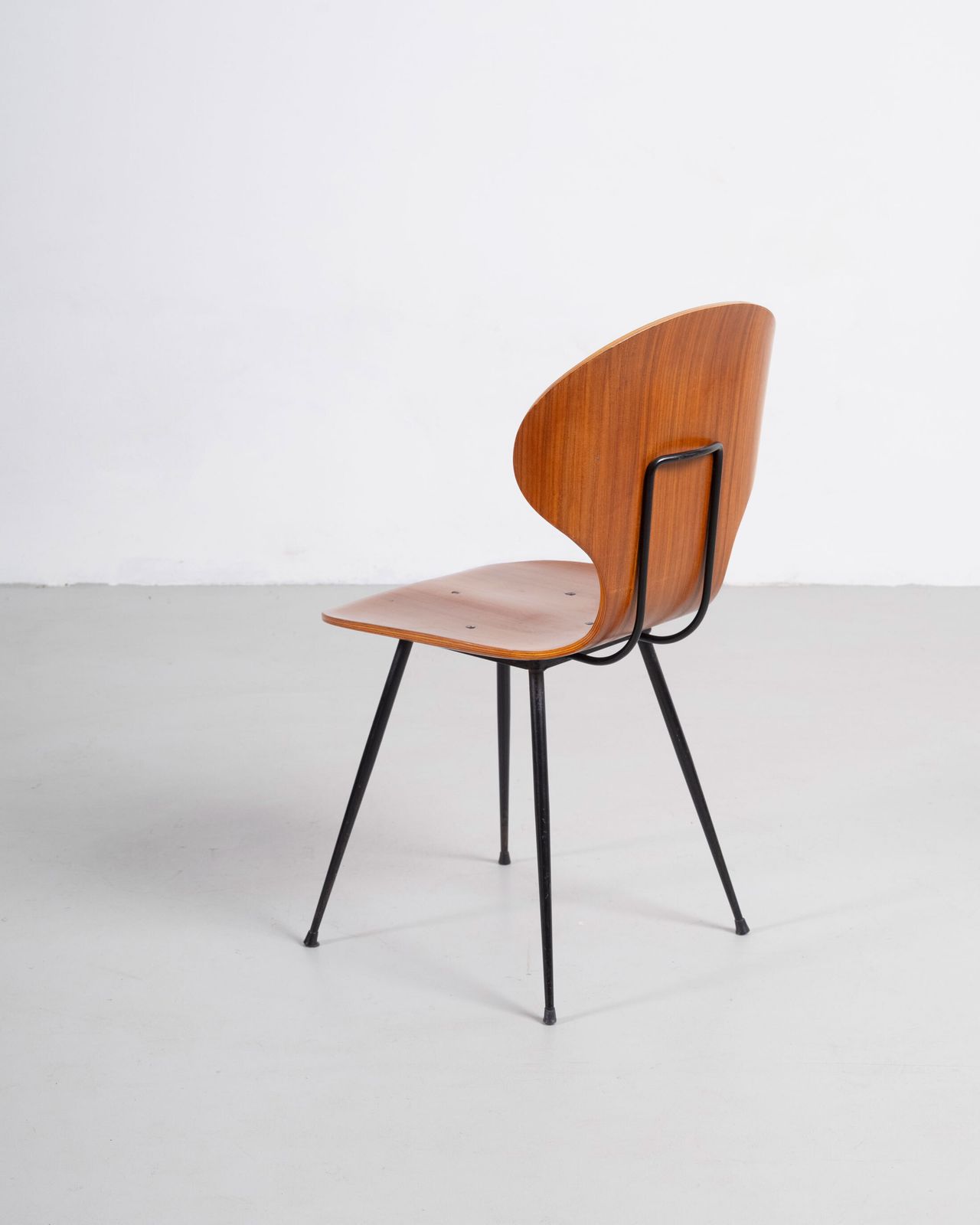 Carlo Ratti Set Of Four Lulli Dining Chairs In Steel And Wood By Ilc Lissone 1950s photo 2160.0