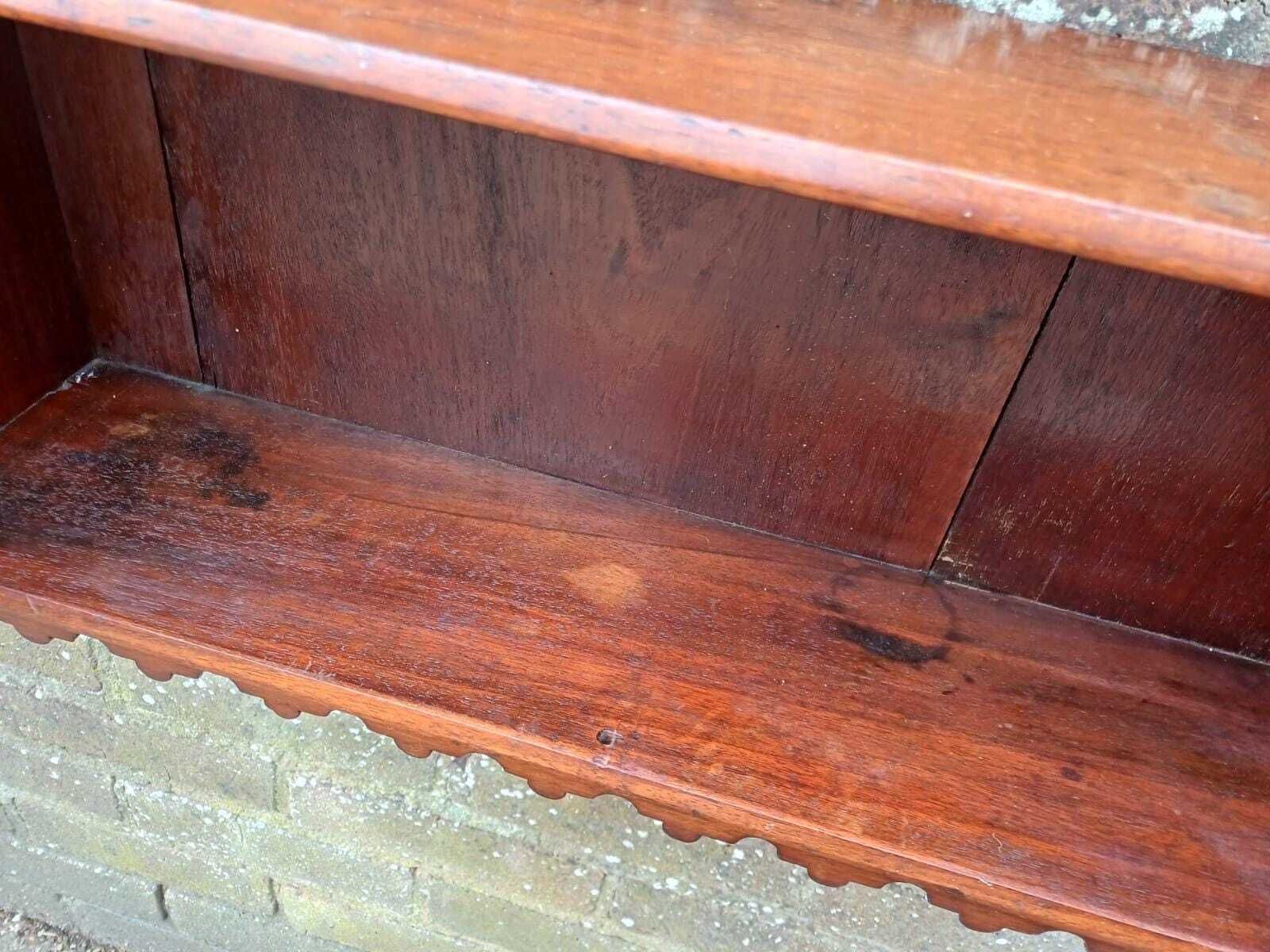 photo buy Victorian Mahogany Wall Cabinet With Shelves, Carved Doors, Antique English Furniture