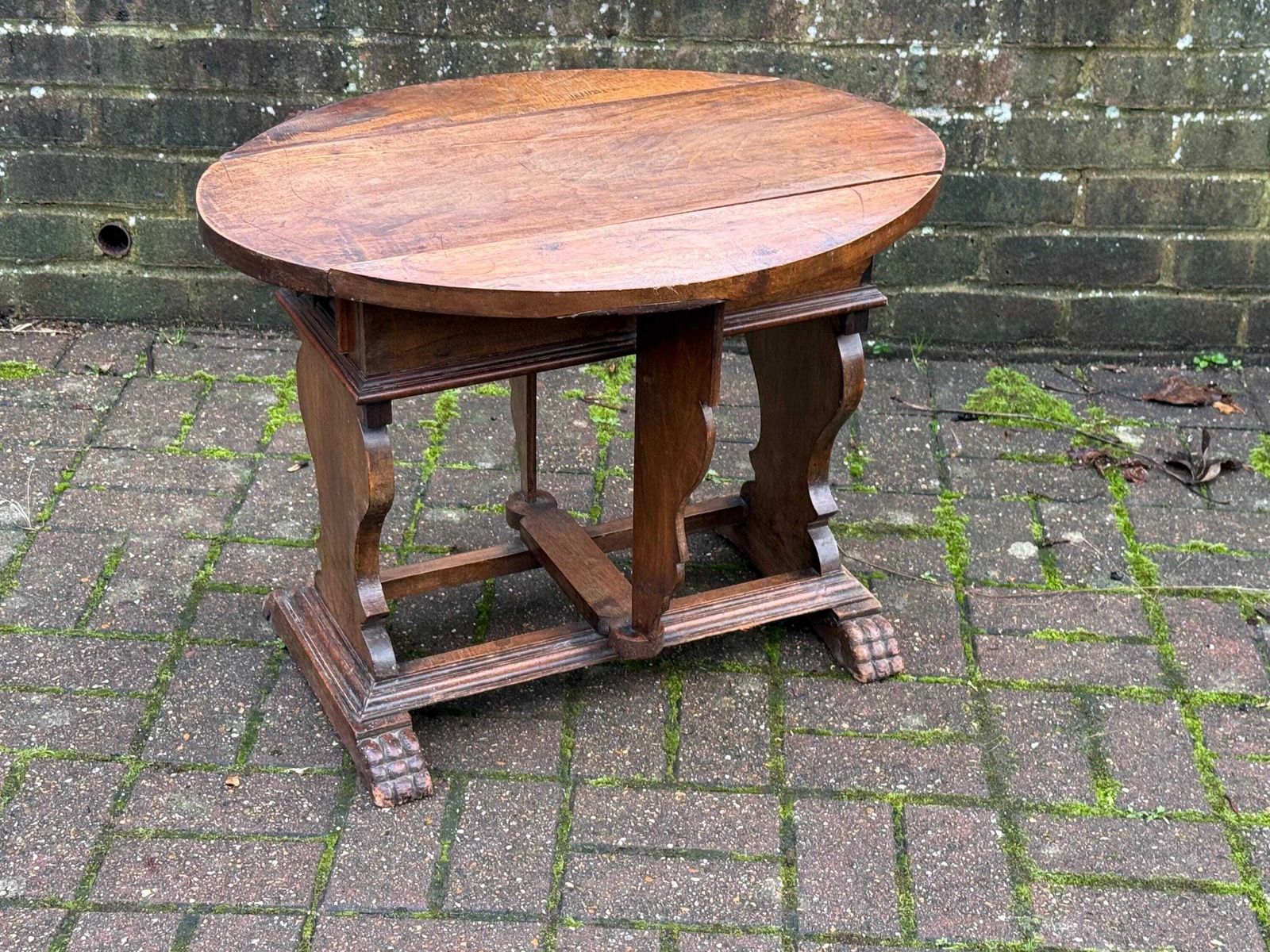 Victorian Walnut Drop Leaf Side Table With Drawer, Gothic Revival Antique Furniture photo furniture