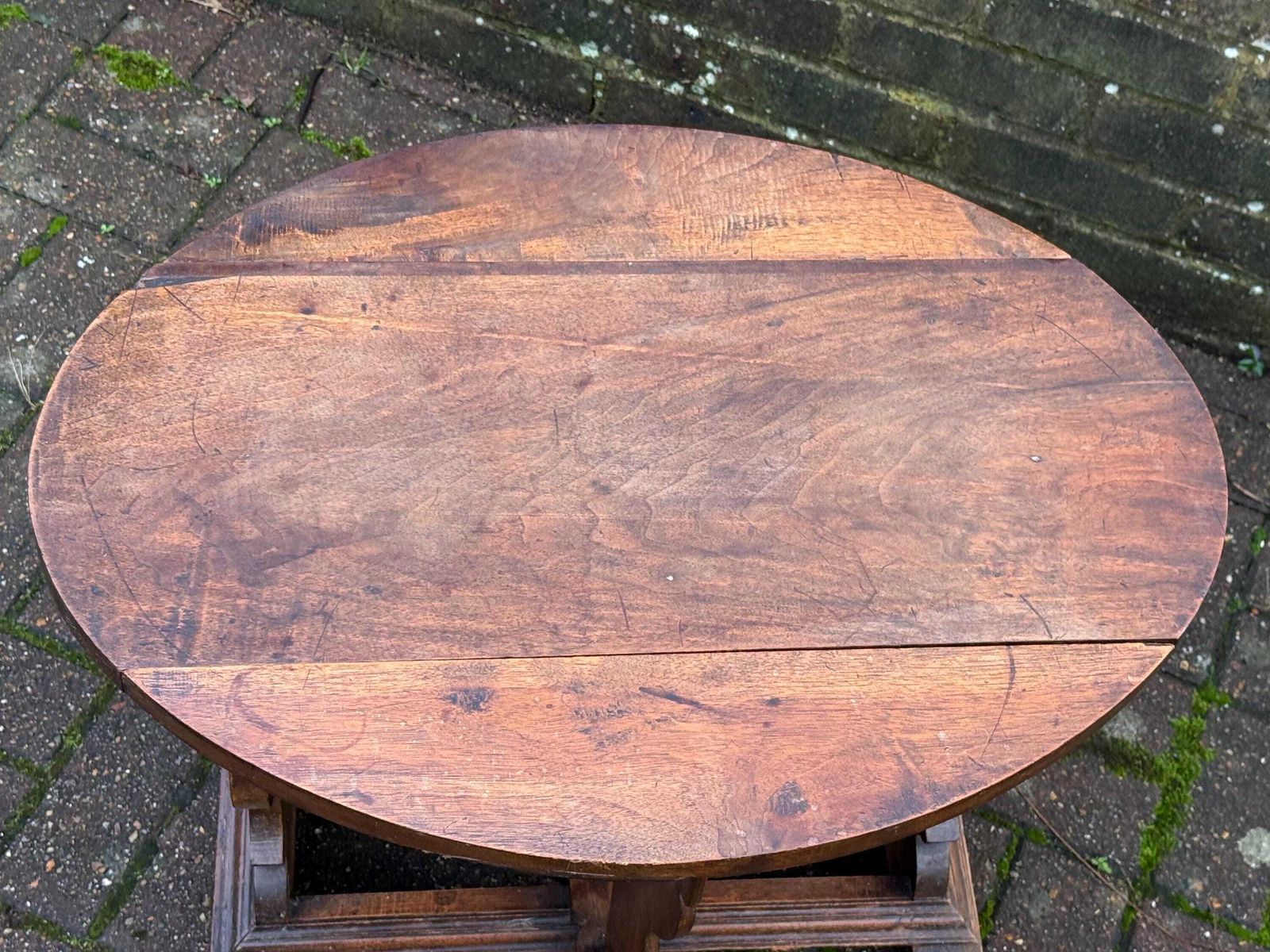 Victorian Walnut Drop Leaf Side Table With Drawer, Gothic Revival Antique Furniture photo 275.0